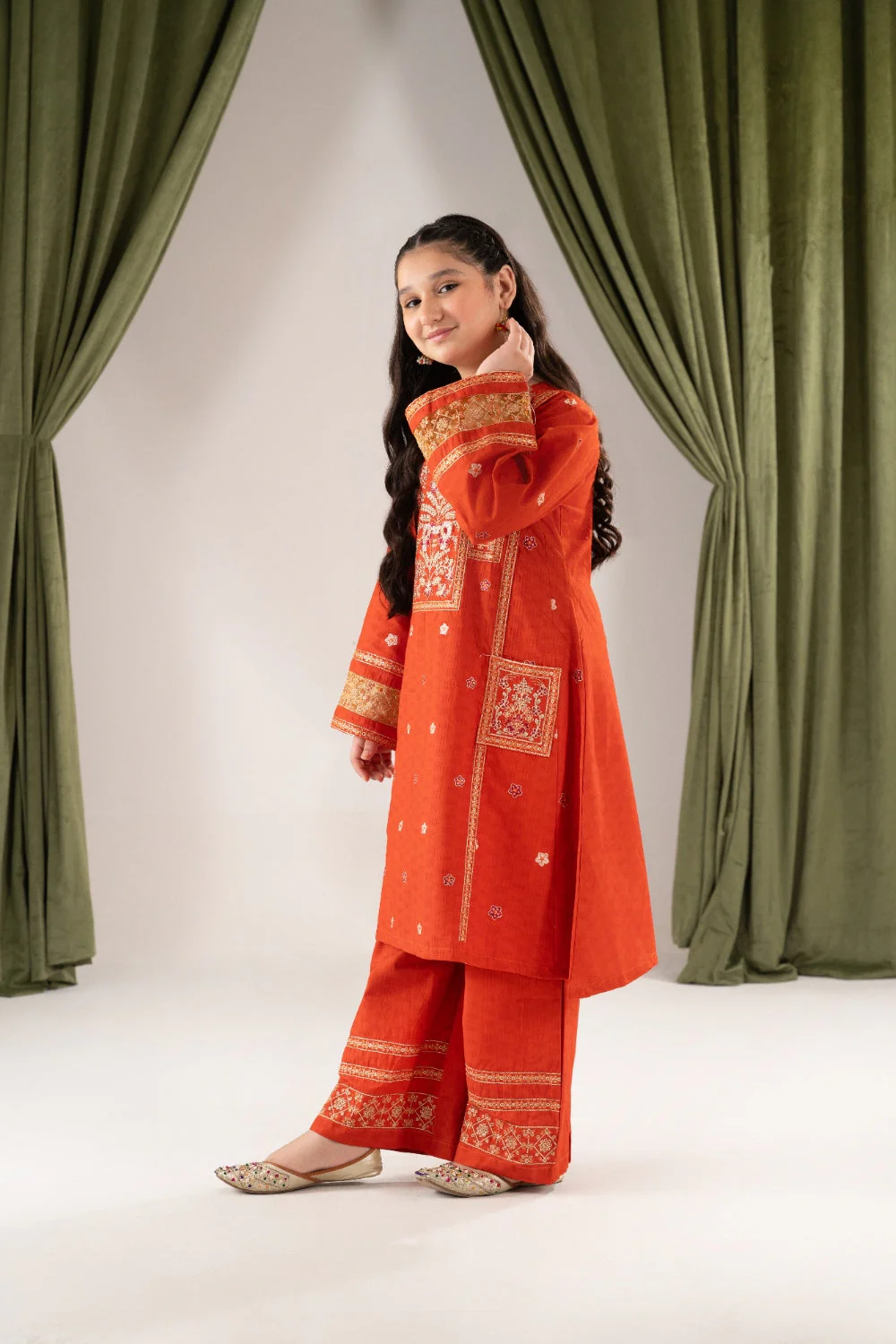 Khayat Stitched Co Ords Cambric Winter Kids Suit-Rusteez - Winter - Image 5