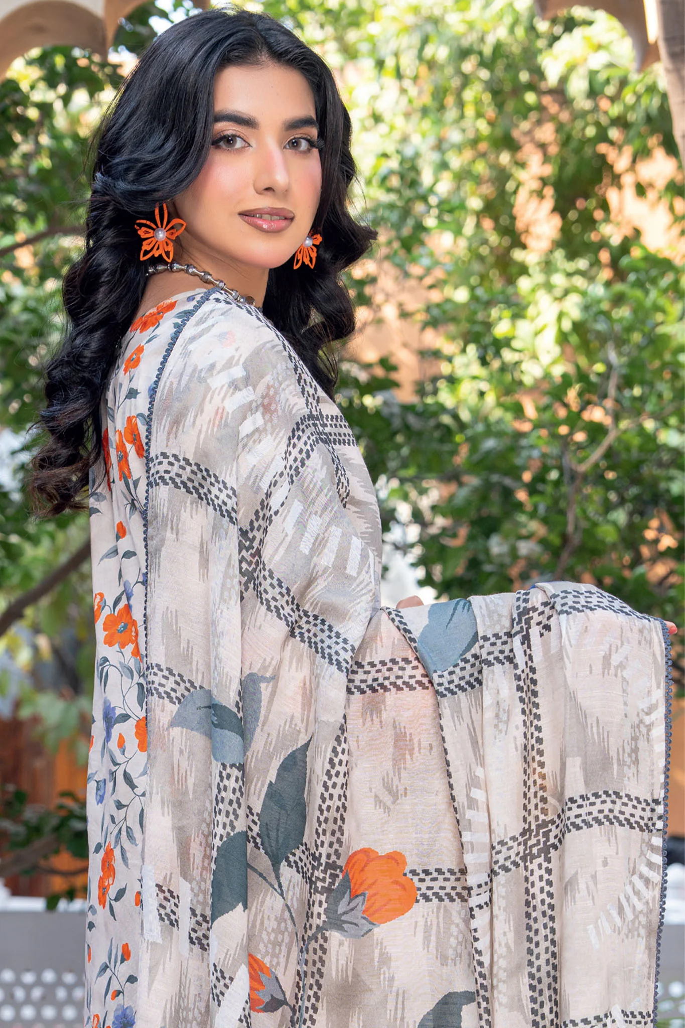 Rut Rang By Riaz Arts Unstitched 3 Piece Digital Print Emb Suit-D-06 - Image 3