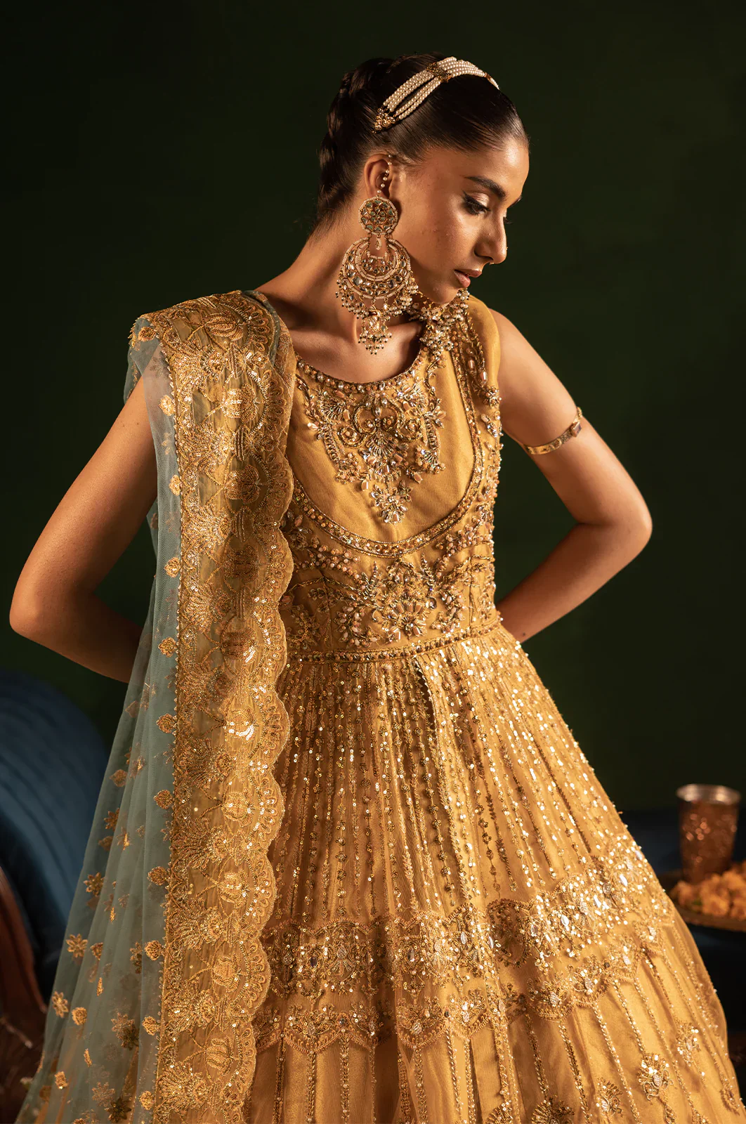 Onora by Diara Couture Unstitched 3 Piece Wedding Suit-RYEAN - WC-2-05 - Image 4