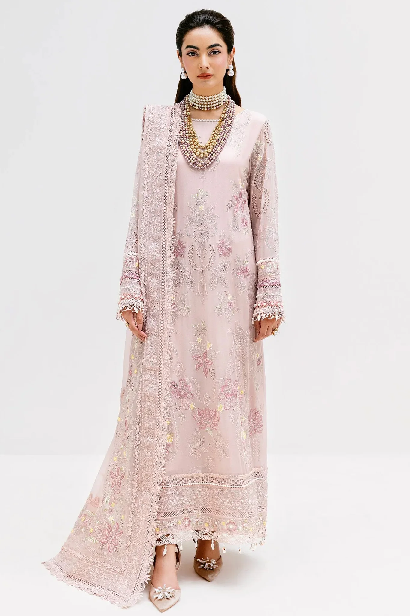 Luxe By Imrozia Serene Unstitched 3 Piece Luxury Formals Suit-S-1090-Lavender