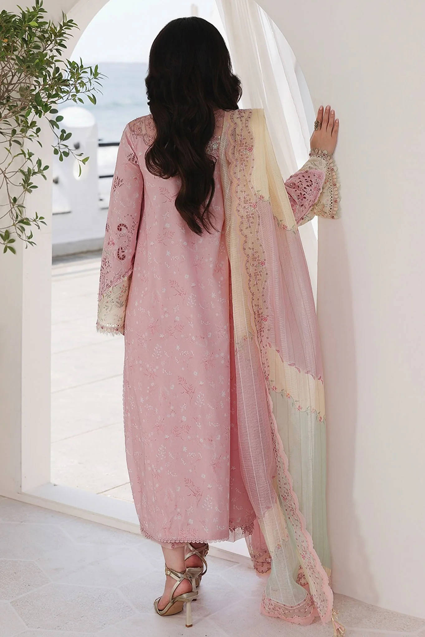 Sahil By Qalamkar Unstitched 3 Piece Luxury Lawn Suit-SA-09-Haniya - Image 3