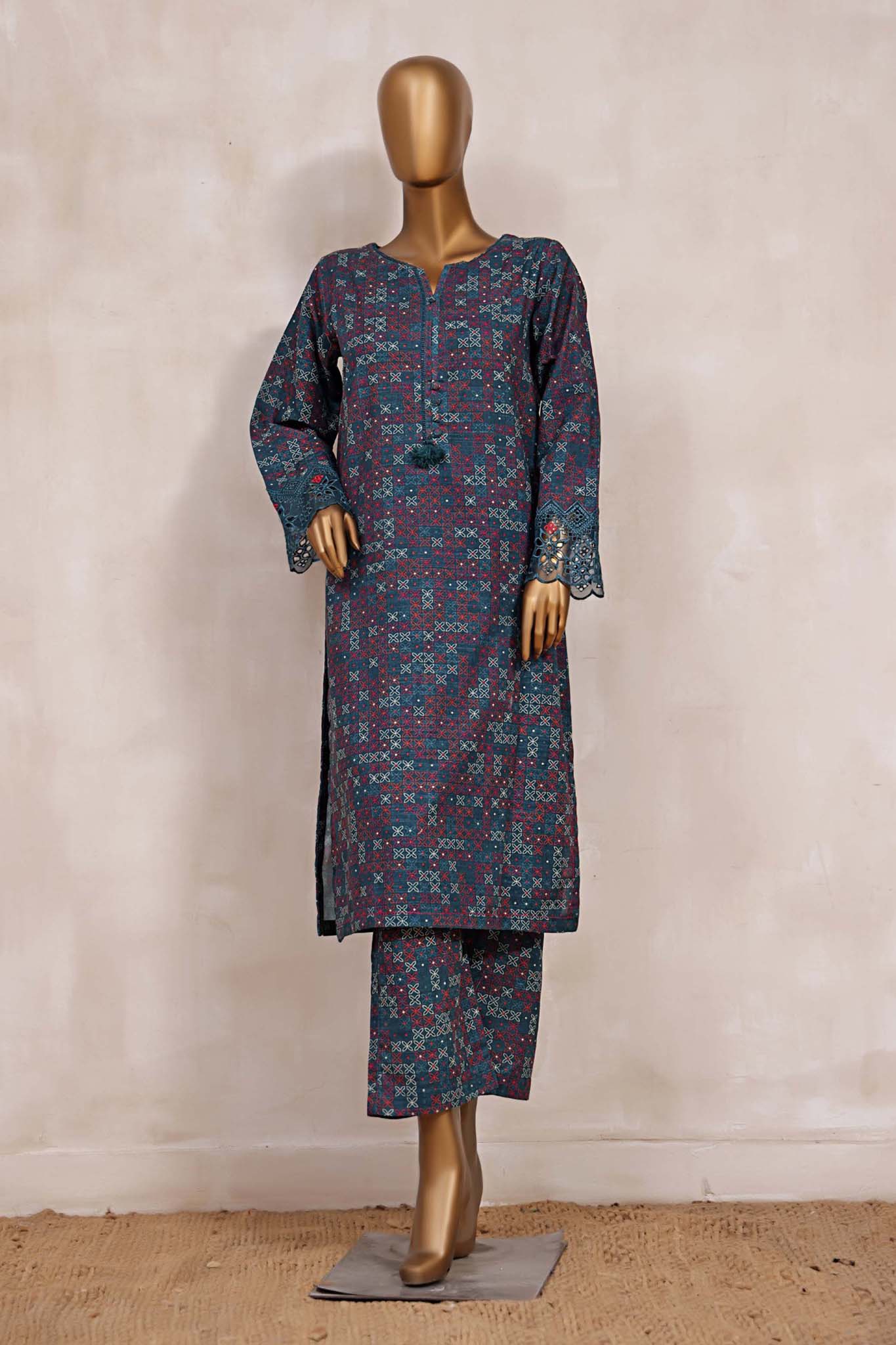 Sada Bahar 2 Piece Khaddar Cutwork Pret Suit-CW-9003