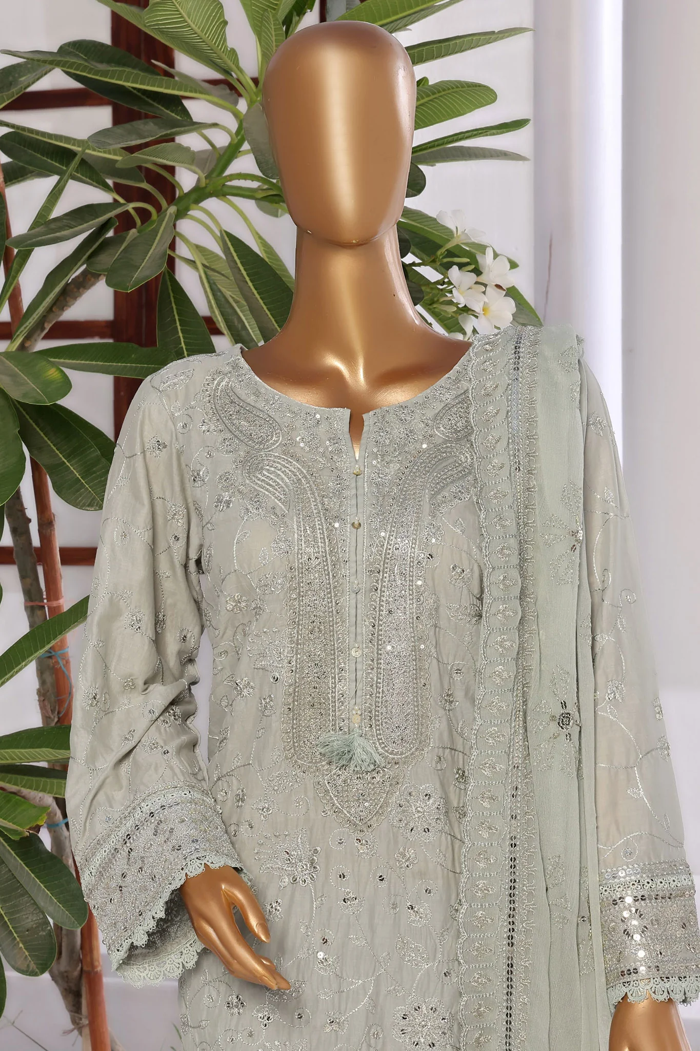 Sada Bahar Lucknowi Stitched 3 Piece Emb Chikankari Lawn Vol-02 Suit-LCK-Pista - Image 2