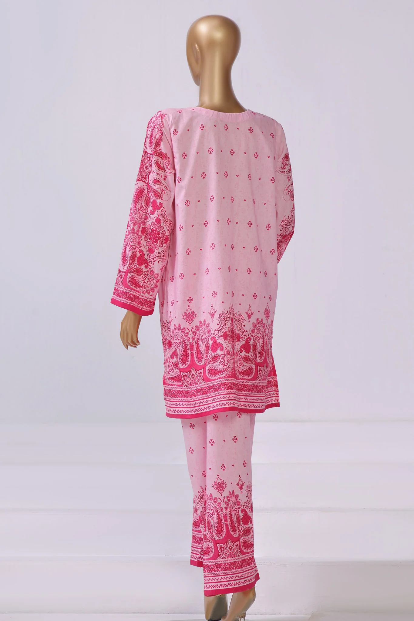 Sada Bahar Stitched 2 Piece Mid Summer Co Ords Lawn Suit-D-5045-Pink - Image 3