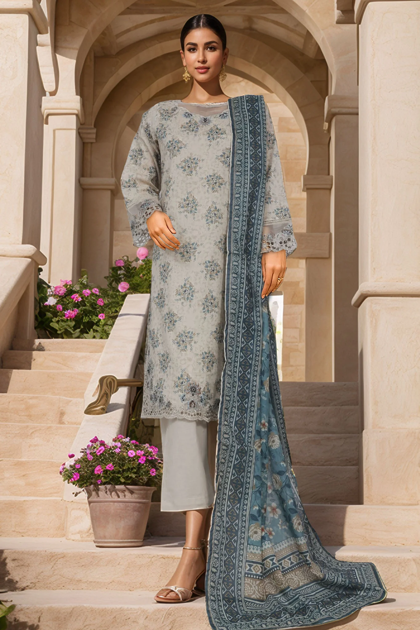 Sada Bahar Stitched 3 Piece Luxury Cutwork Vol-01 Suit-CW-11459-Skin