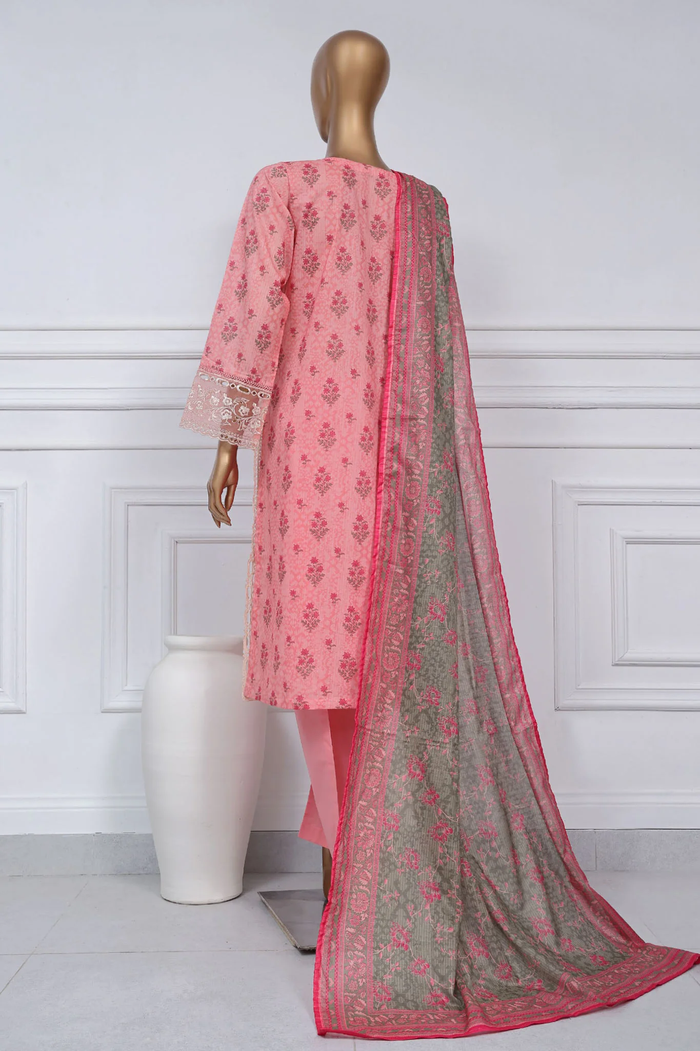 Sada Bahar Stitched 3 Piece Luxury Cutwork Vol-01 Suit-CW-4093-Pink - Image 3
