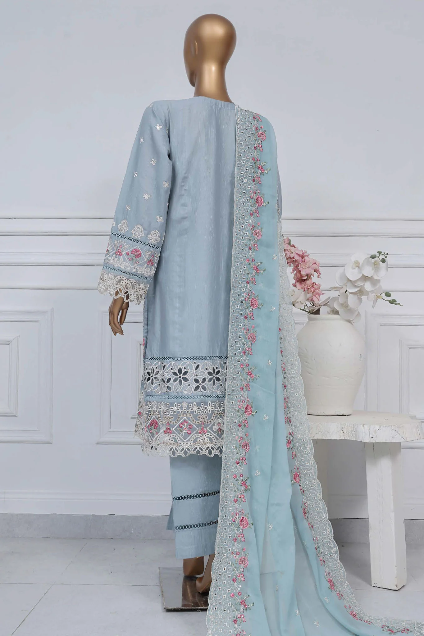 Sada bahar Stitched 3 Piece Luxury Emb Spring Vol-02 Collection-LEL2-MK-29-Grey - Image 3