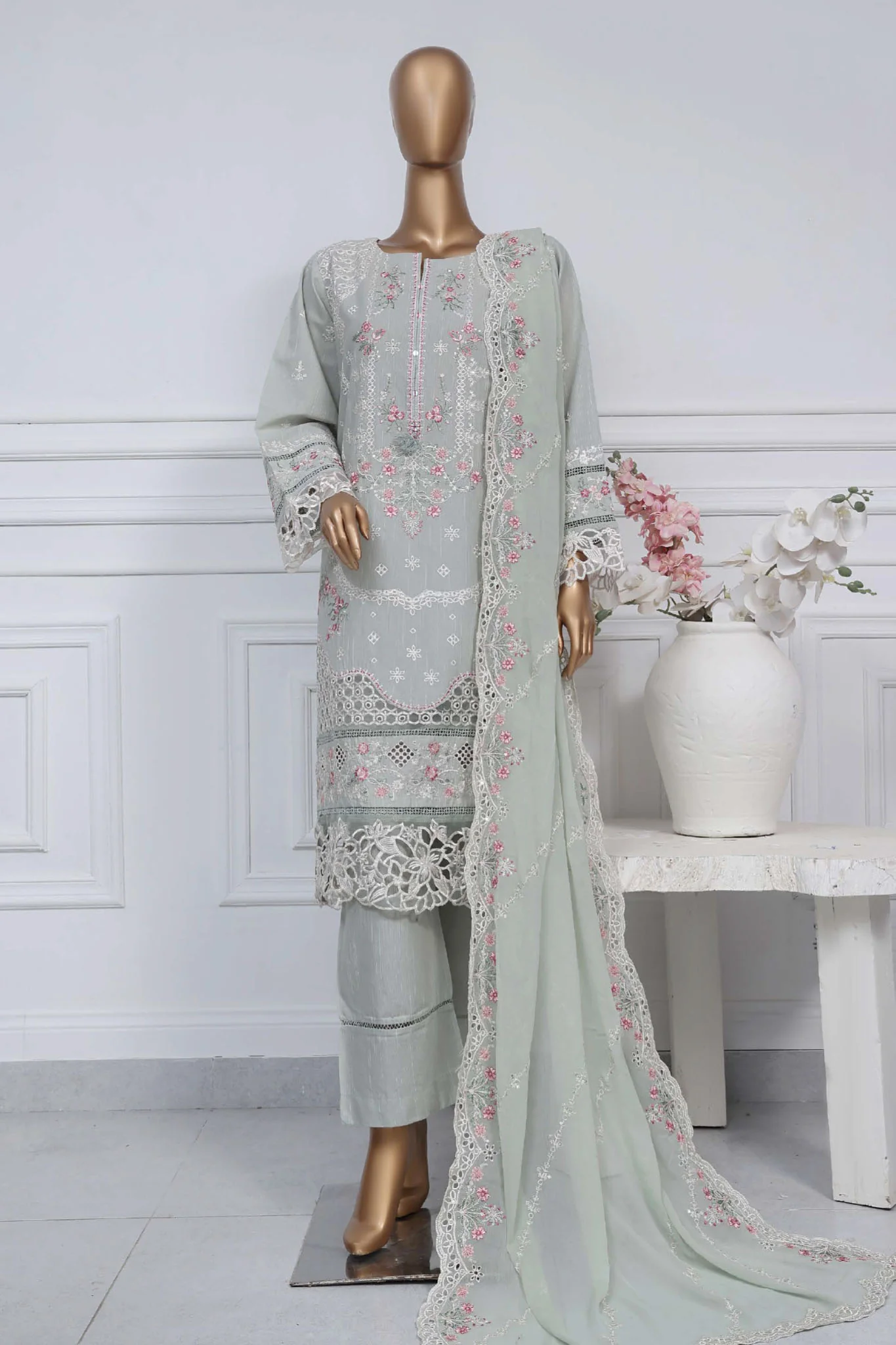 Sada bahar Stitched 3 Piece Luxury Emb Spring Vol-02 Collection-LEL2-MK-30-Mint