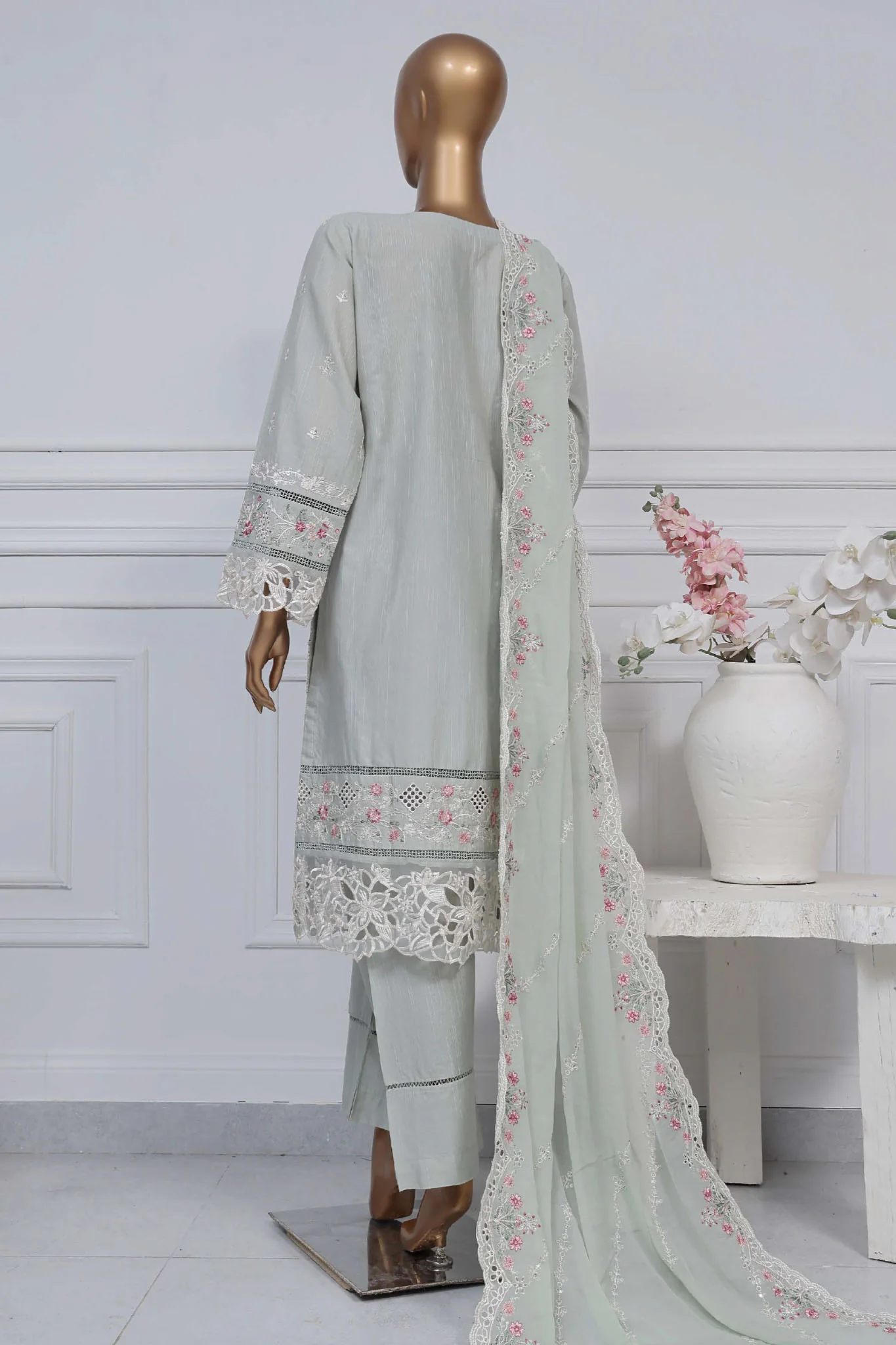 Sada bahar Stitched 3 Piece Luxury Emb Spring Vol-02 Collection-LEL2-MK-30-Mint - Image 3