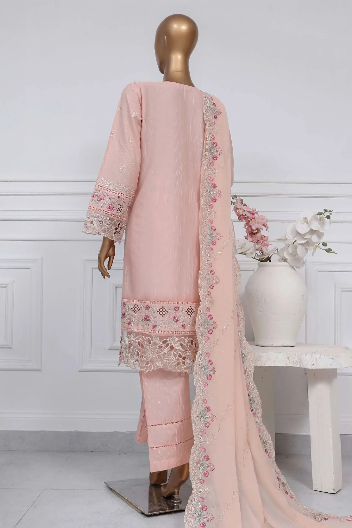 Sada bahar Stitched 3 Piece Luxury Emb Spring Vol-02 Collection-LEL2-MK-30-Pink - Image 3