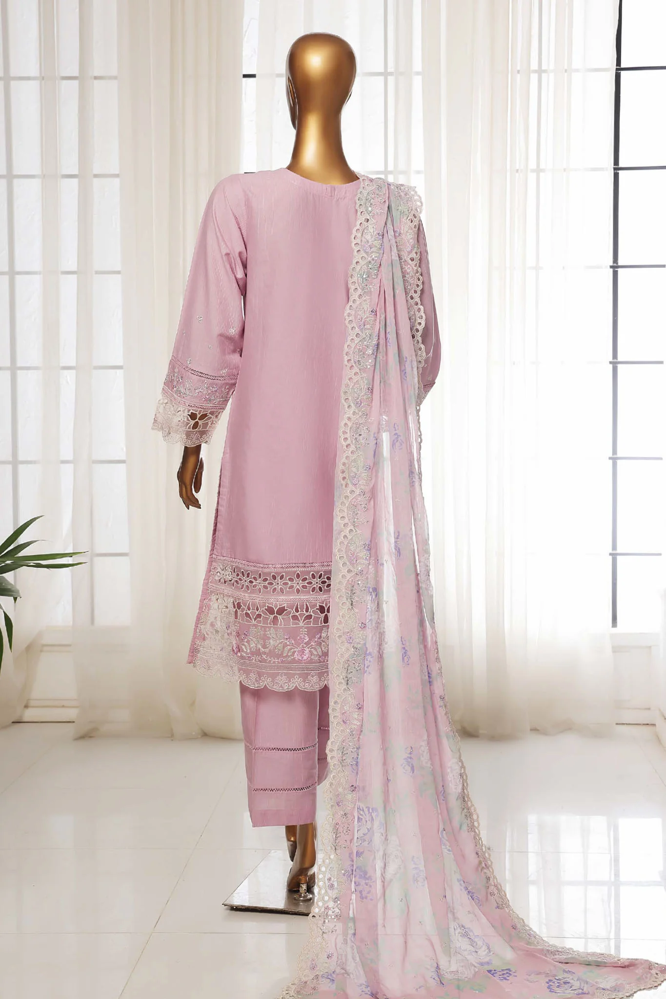 Sada Bahar Stitched 3 Piece Luxury Emb Spring Vol-03 Collection-LEL3-MK-39-Lilac - Image 3