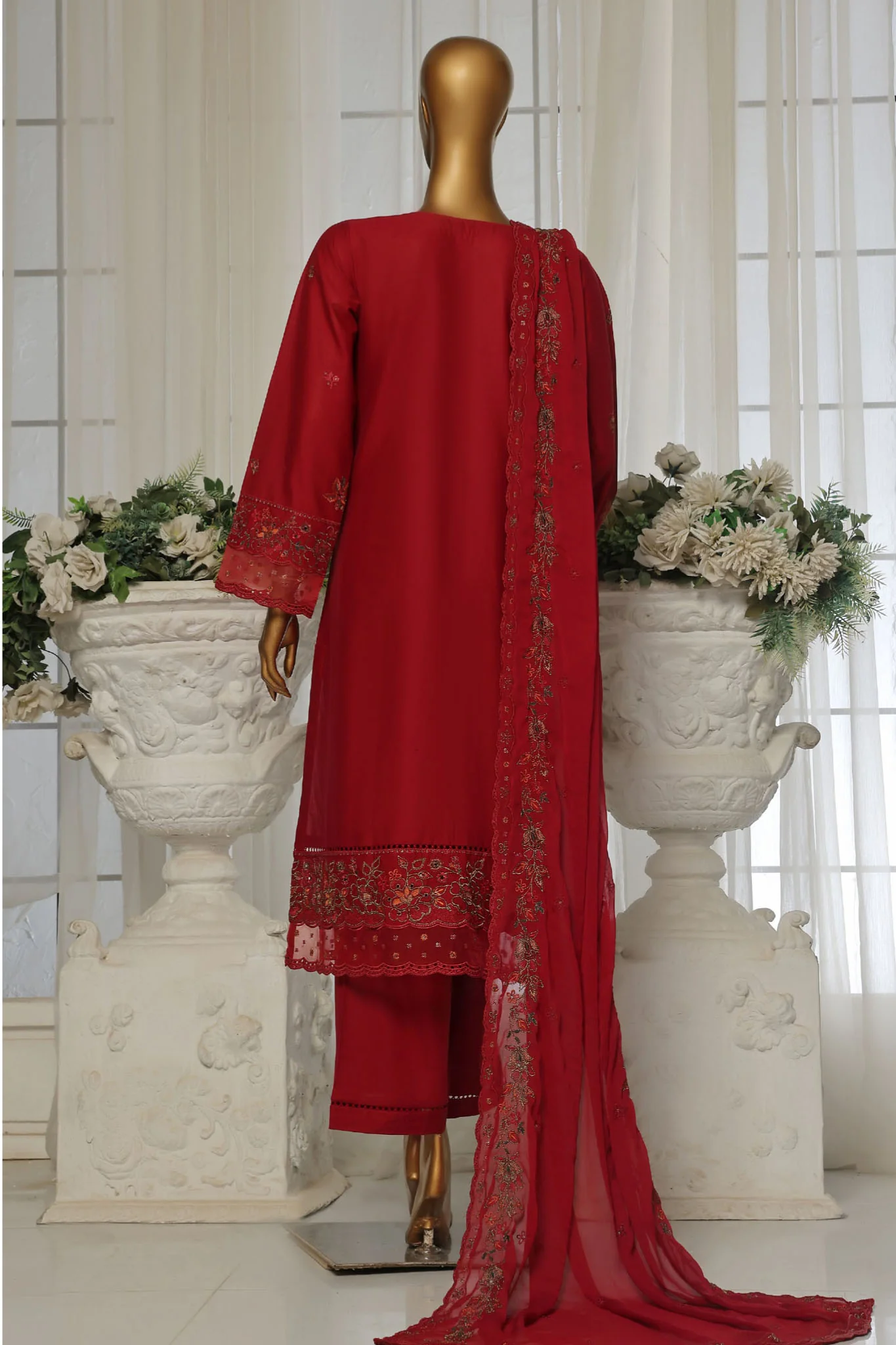 Sada Bahar Stitched 3 Piece Luxury Emb Spring Vol-04 Suit-LEL4-MK41-Maroon - Image 3