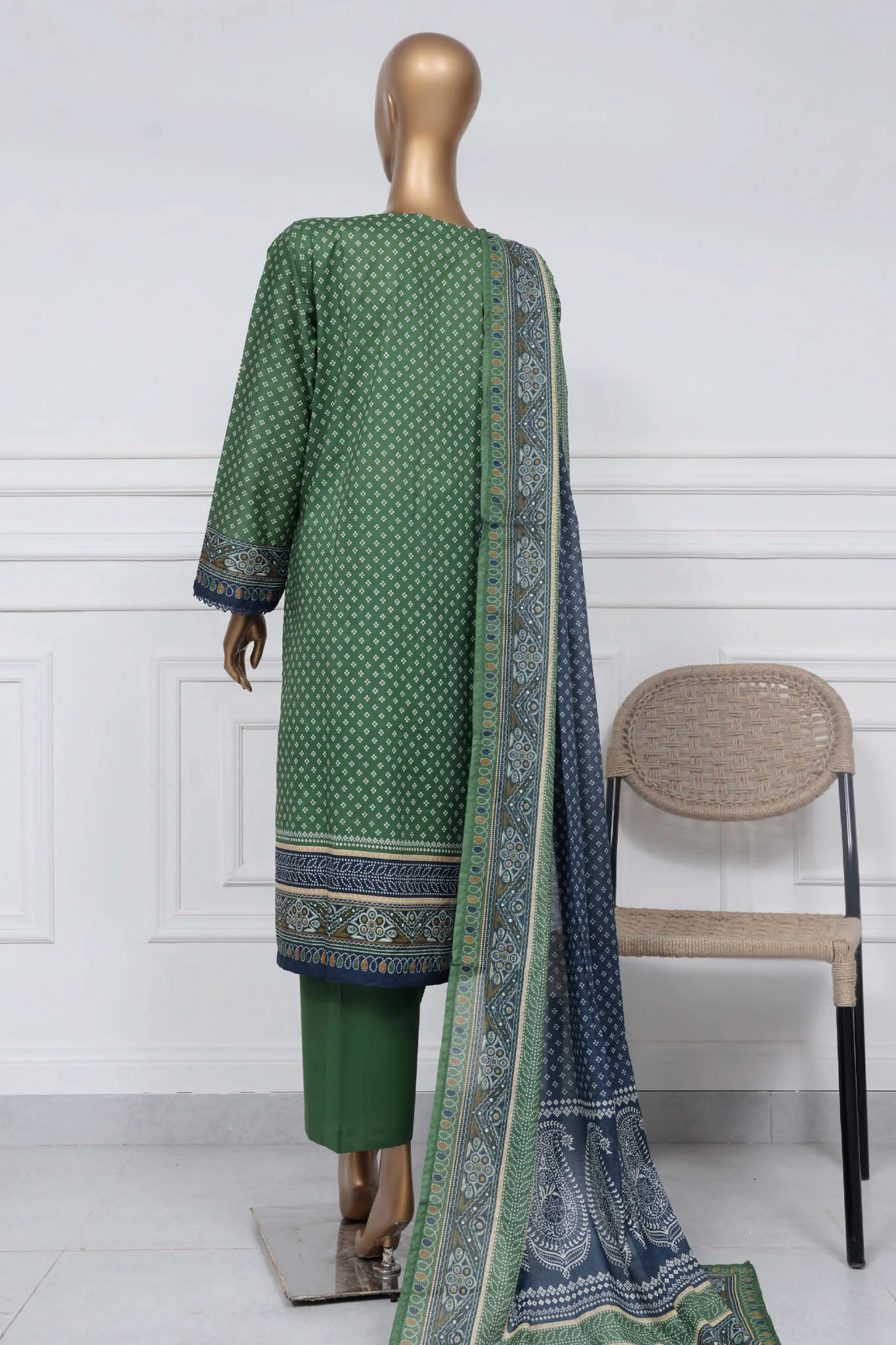 Sada Bahar Stitched 3 Piece Printed Lawn Vol-01 Suit-PR-1280-Green - Image 3