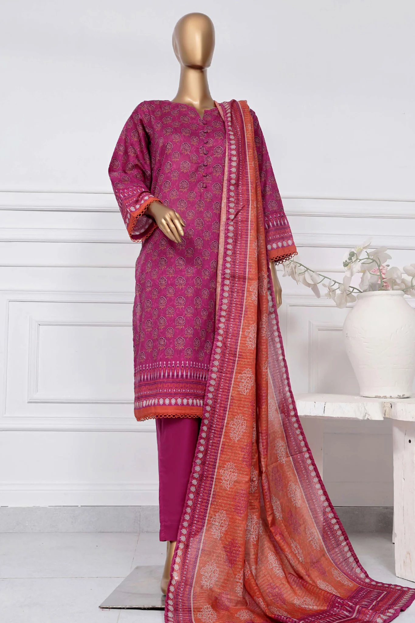 Sada Bahar Stitched 3 Piece Printed Lawn Vol-01 Suit-PR-2764-Atishi