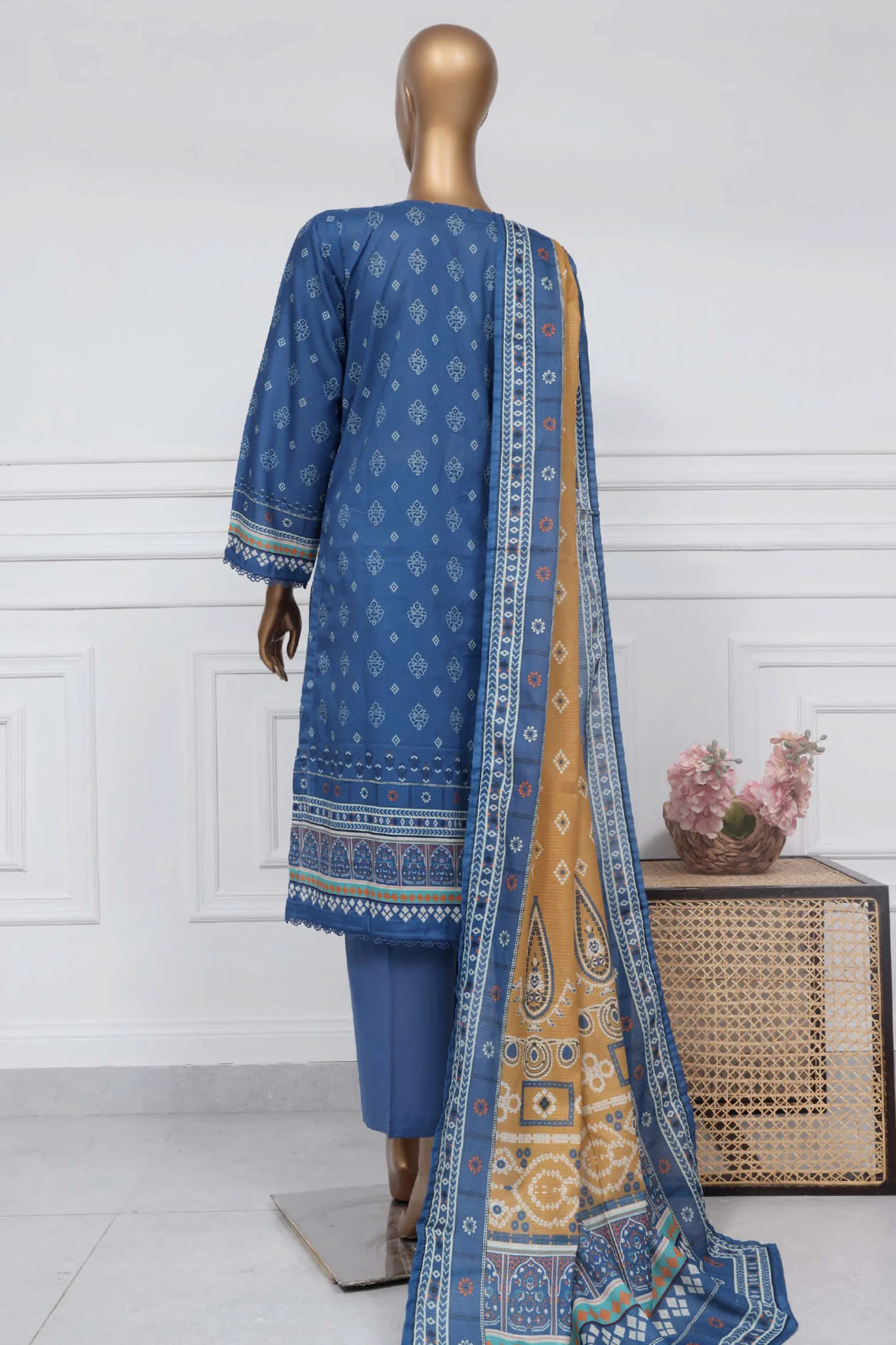Sada Bahar Stitched 3 Piece Printed Lawn Vol-01 Suit-PR-2772-Blue - Image 3