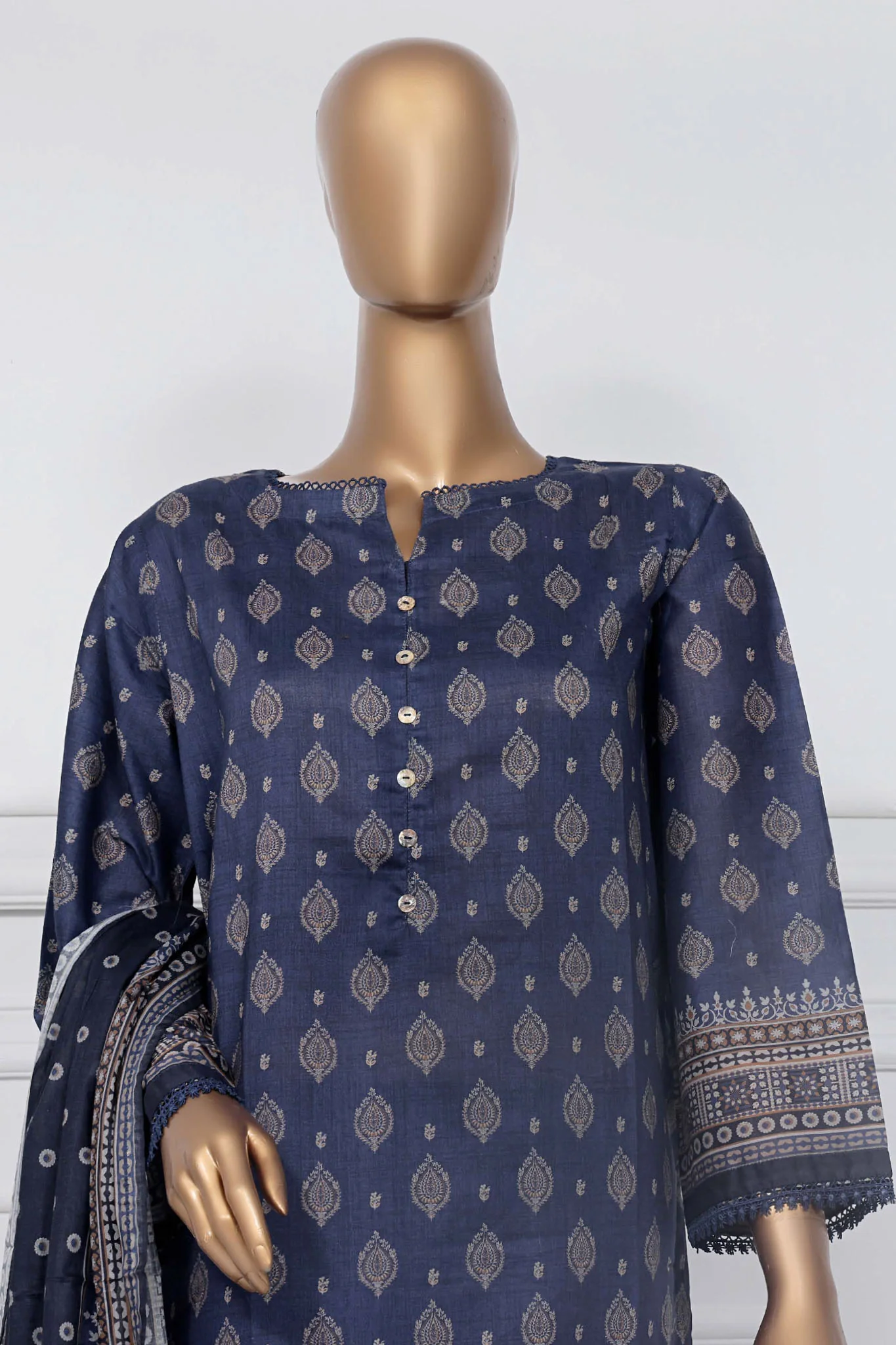 Sada Bahar Stitched 3 Piece Printed Lawn Vol-01 Suit-PR-9521-Blue - Image 2