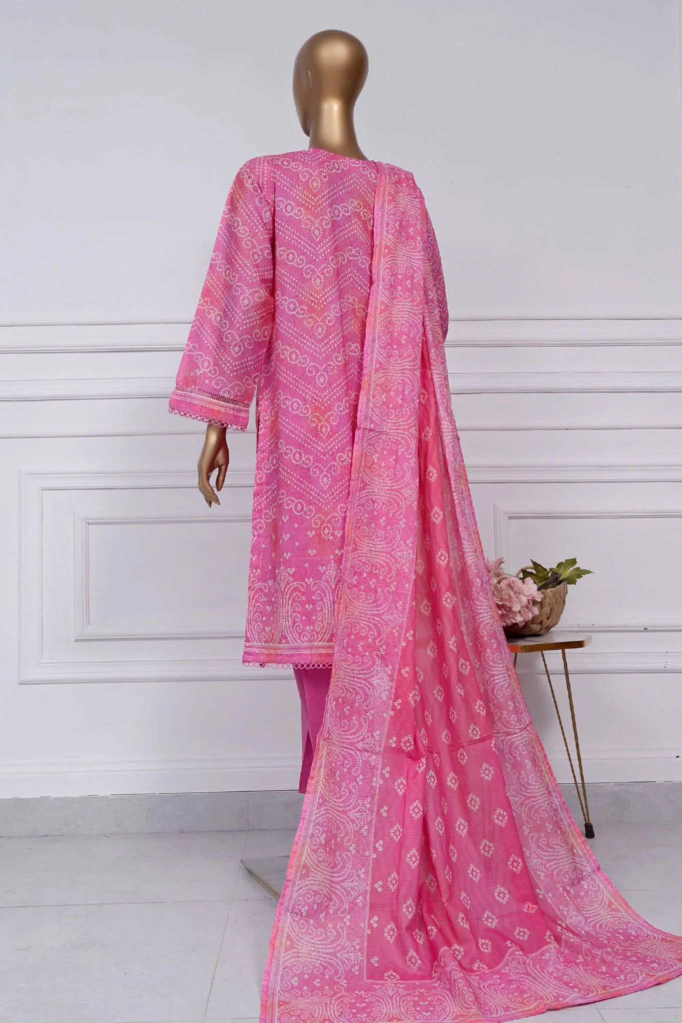 Sada Bahar Stitched 3 Piece Printed Lawn Vol-02 Suit-PR-2775-Pink - Image 3