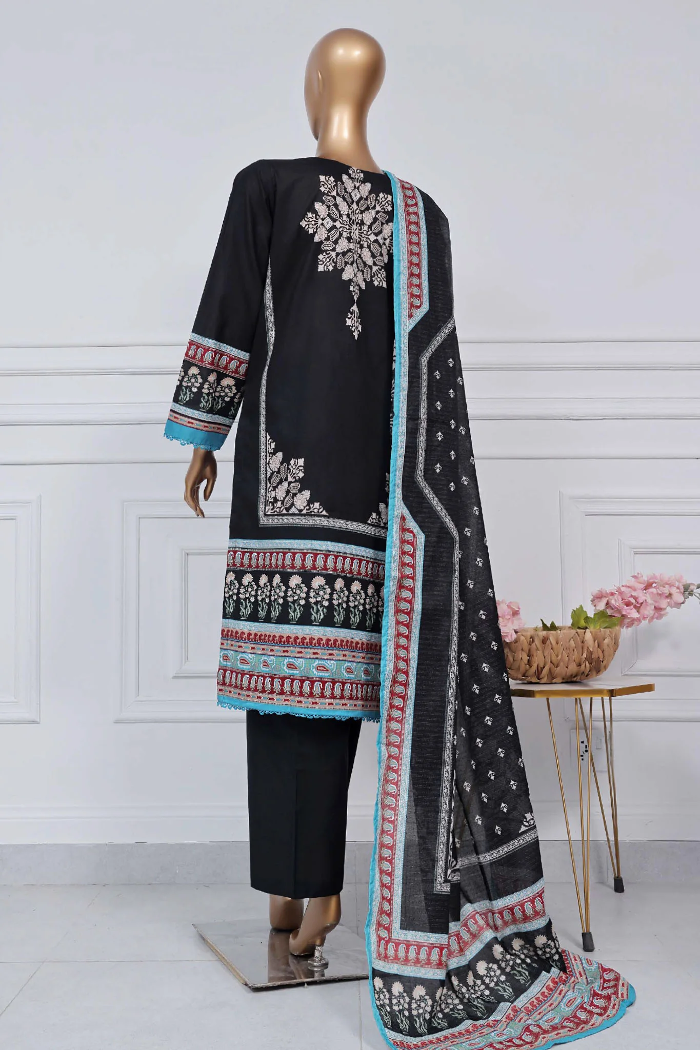 Sada Bahar Stitched 3 Piece Printed Lawn Vol-02 Suit-PR-1286-Black - Image 3