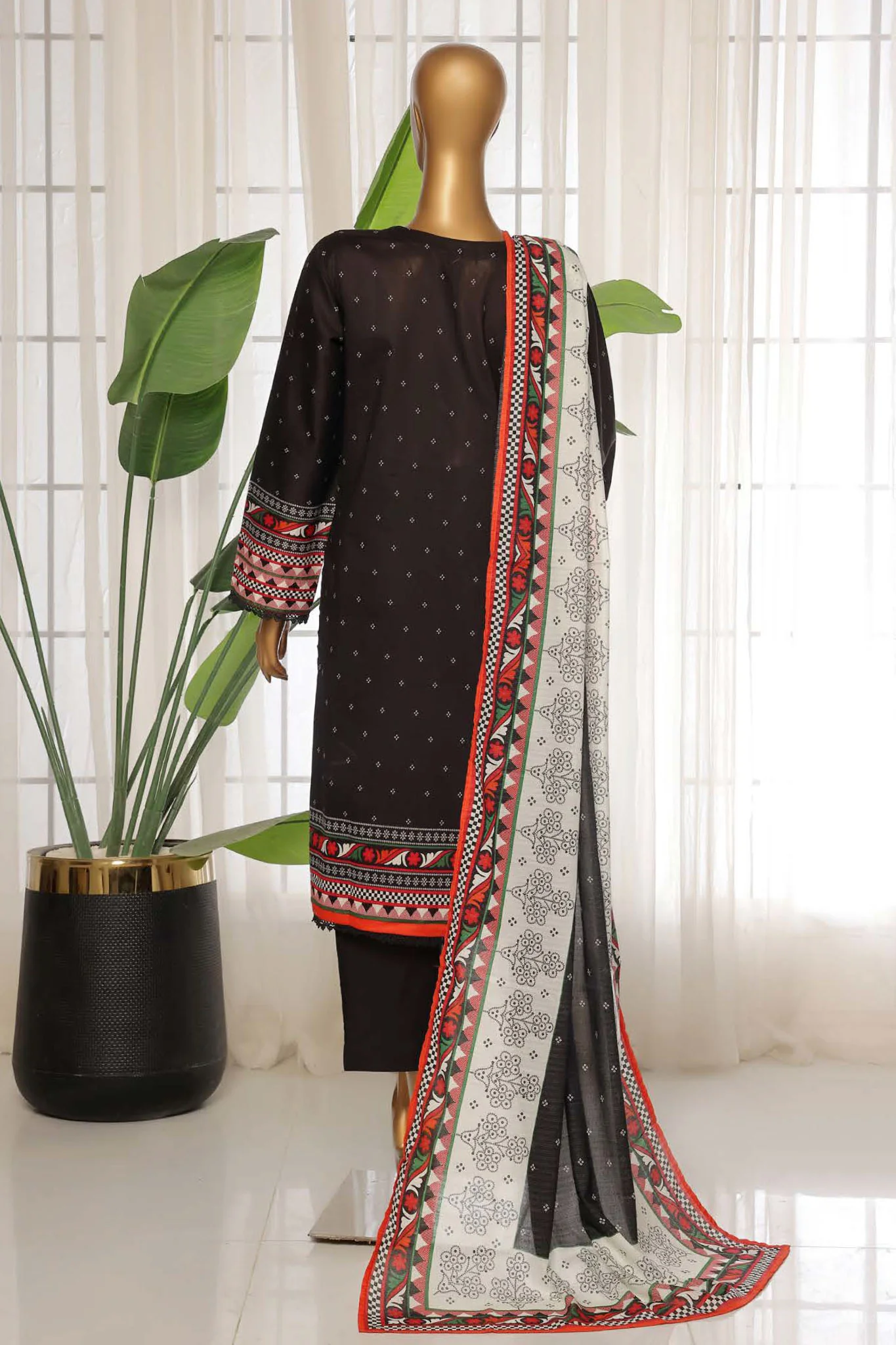 Sada Bahar Stitched 3 Piece Printed Lawn Vol-03 Suit-PR-1299-Black - Image 3