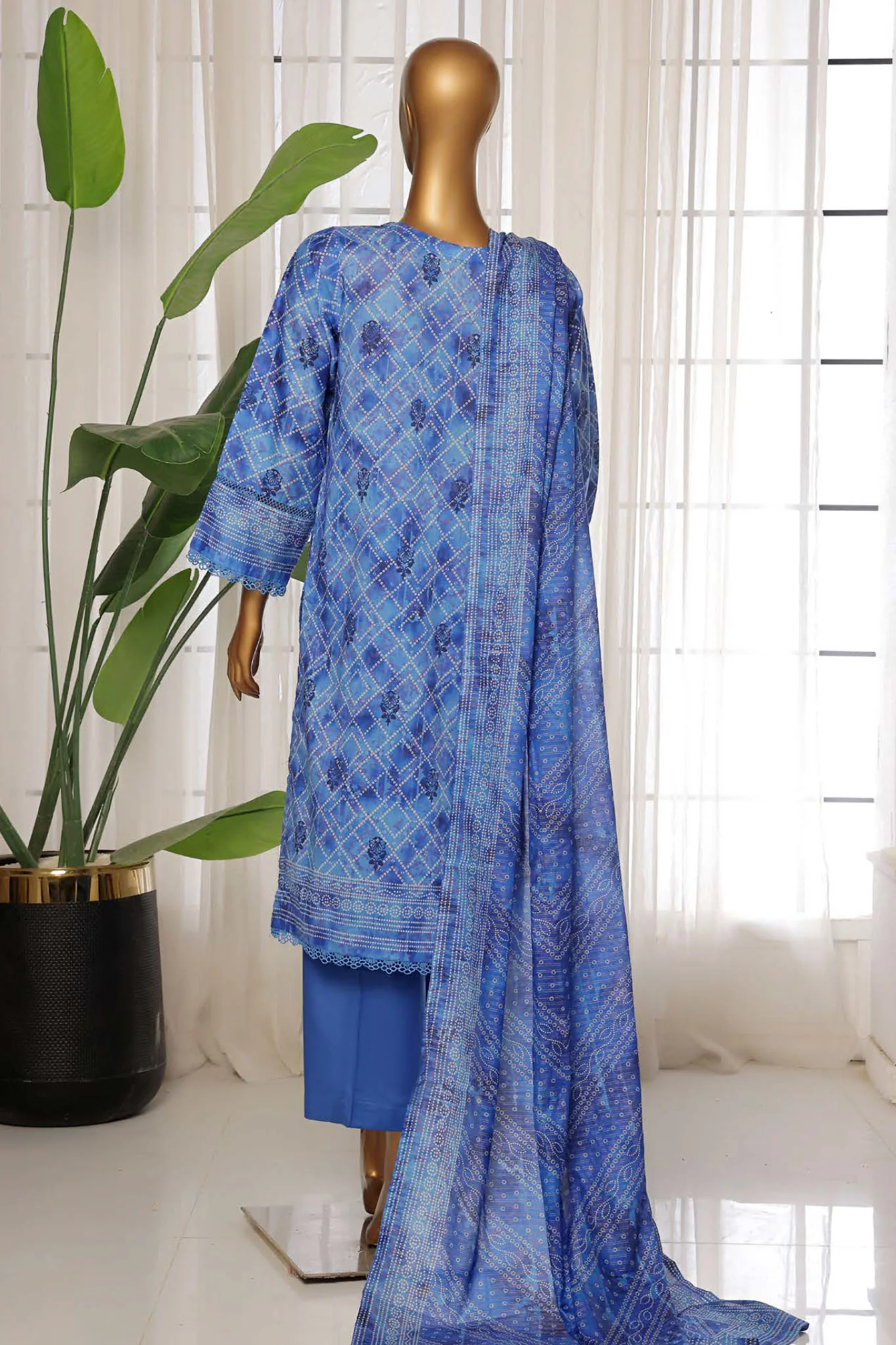 Sada Bahar Stitched 3 Piece Printed Lawn Vol-03 Suit-PR-2728-Blue - Image 3