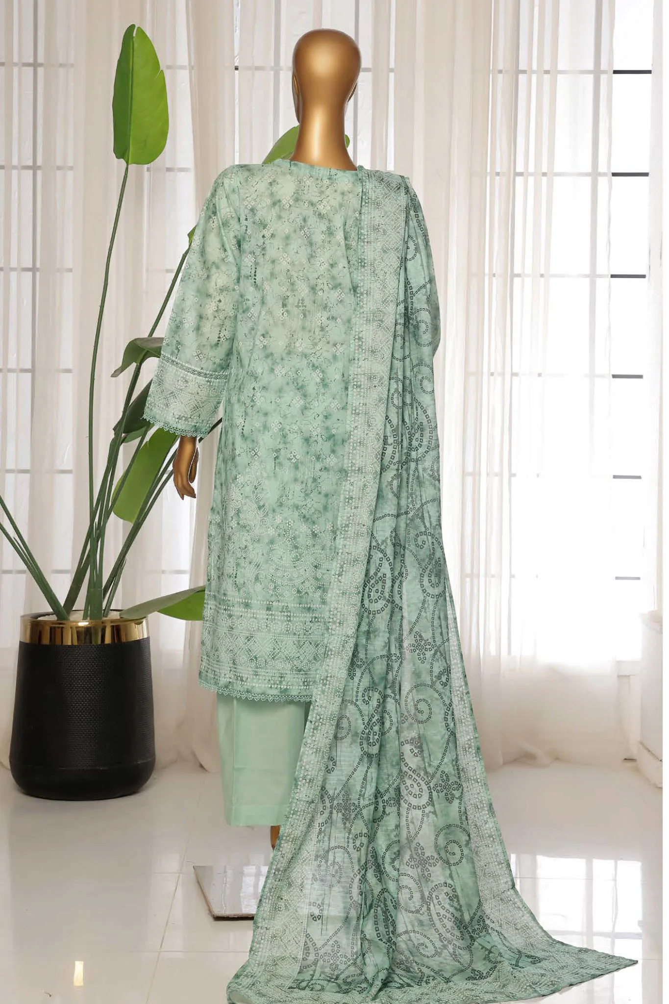 Sada Bahar Stitched 3 Piece Printed Lawn Vol-03 Suit-PR-2736-Mint - Image 3