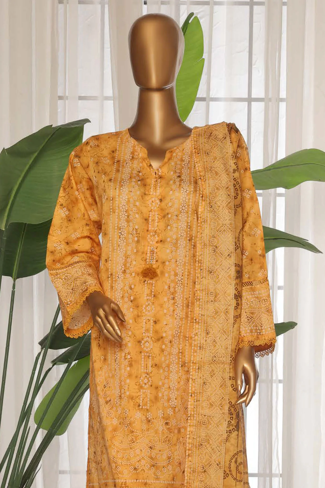 Sada Bahar Stitched 3 Piece Printed Lawn Vol-03 Suit-PR-2740-Yellow - Image 2