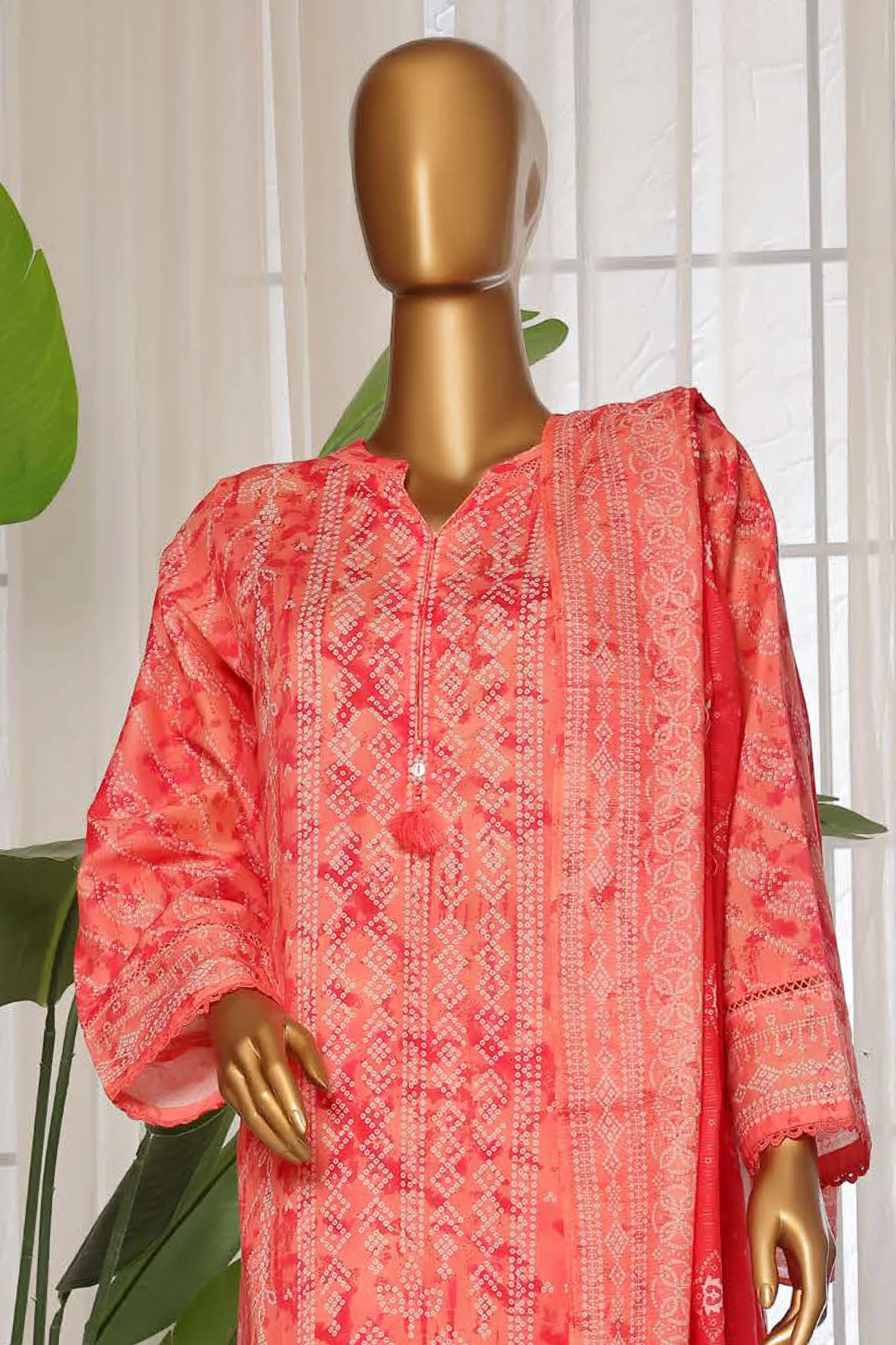 Sada Bahar Stitched 3 Piece Printed Lawn Vol-03 Suit-PR-2762-Peach - Image 2