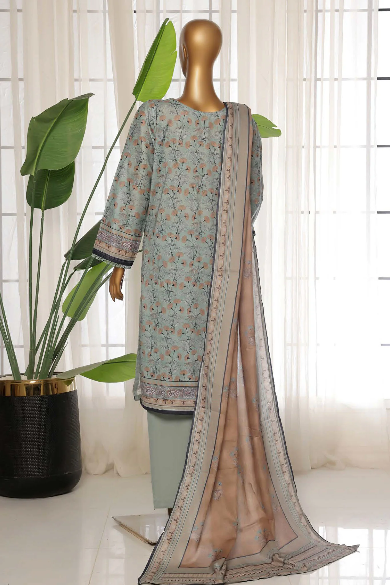 Sada Bahar Stitched 3 Piece Printed Lawn Vol-03 Suit-PR-9502-Azure - Image 3