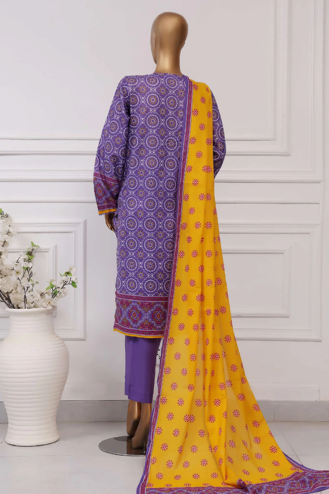 Sada Bahar Stitched 3 Piece Printed Lawn Vol-04 Suit-PR-322-Purple - Image 3