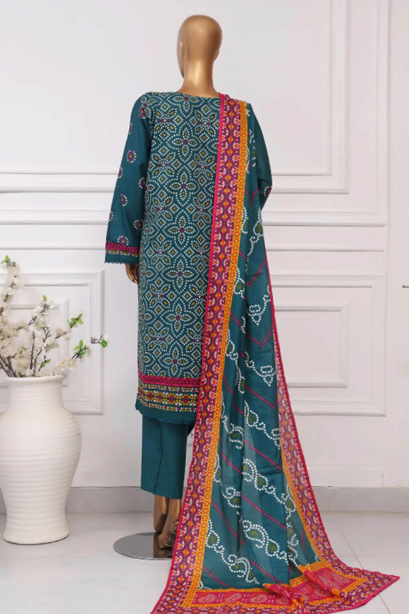 Sada Bahar Stitched 3 Piece Printed Lawn Vol-04 Suit-PR-334-Green - Image 3
