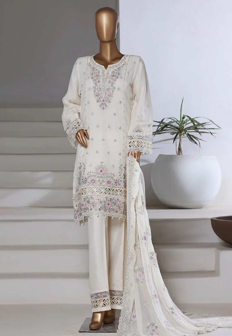 Afsany By Sada Bahar Stitched 3 Piece Luxury Chiffon Vol-15 Suit-CR-30 CREAM