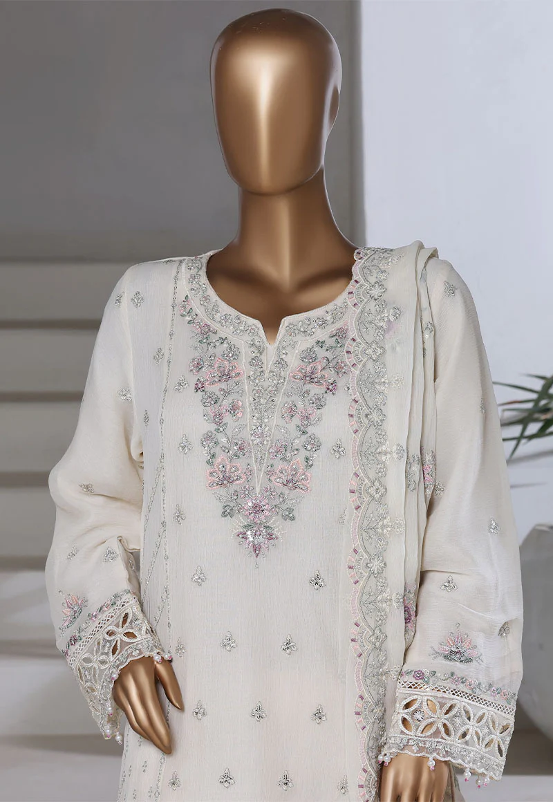 Afsany By Sada Bahar Stitched 3 Piece Luxury Chiffon Vol-15 Suit-CR-30 CREAM - Image 2