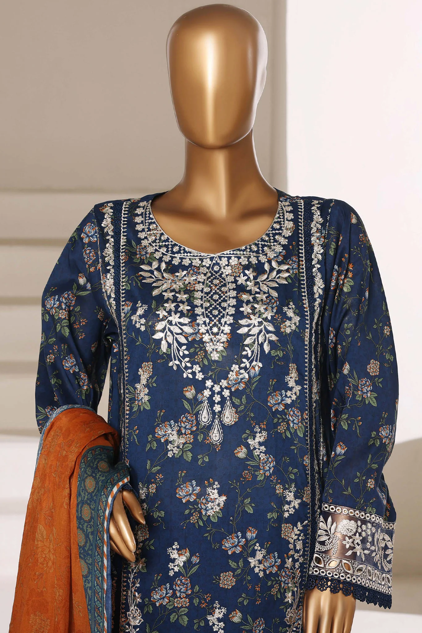Signature By Sada Bahar Stitched 3 Piece Festive Vol-01 Suit-D-7702 BLUE - Image 2
