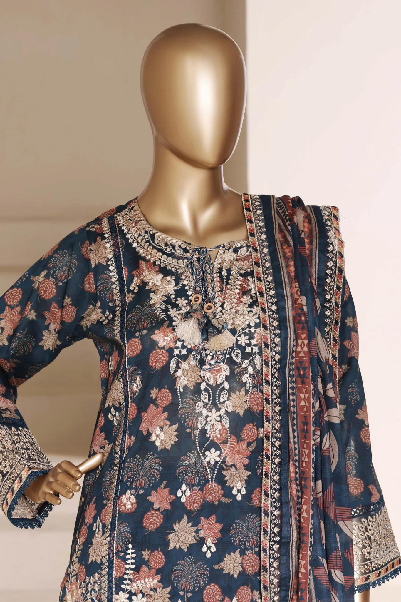 Signature By Sada Bahar Stitched 3 Piece Festive Emb Vol-02 Suit-ED-7726-BLUE - Image 2