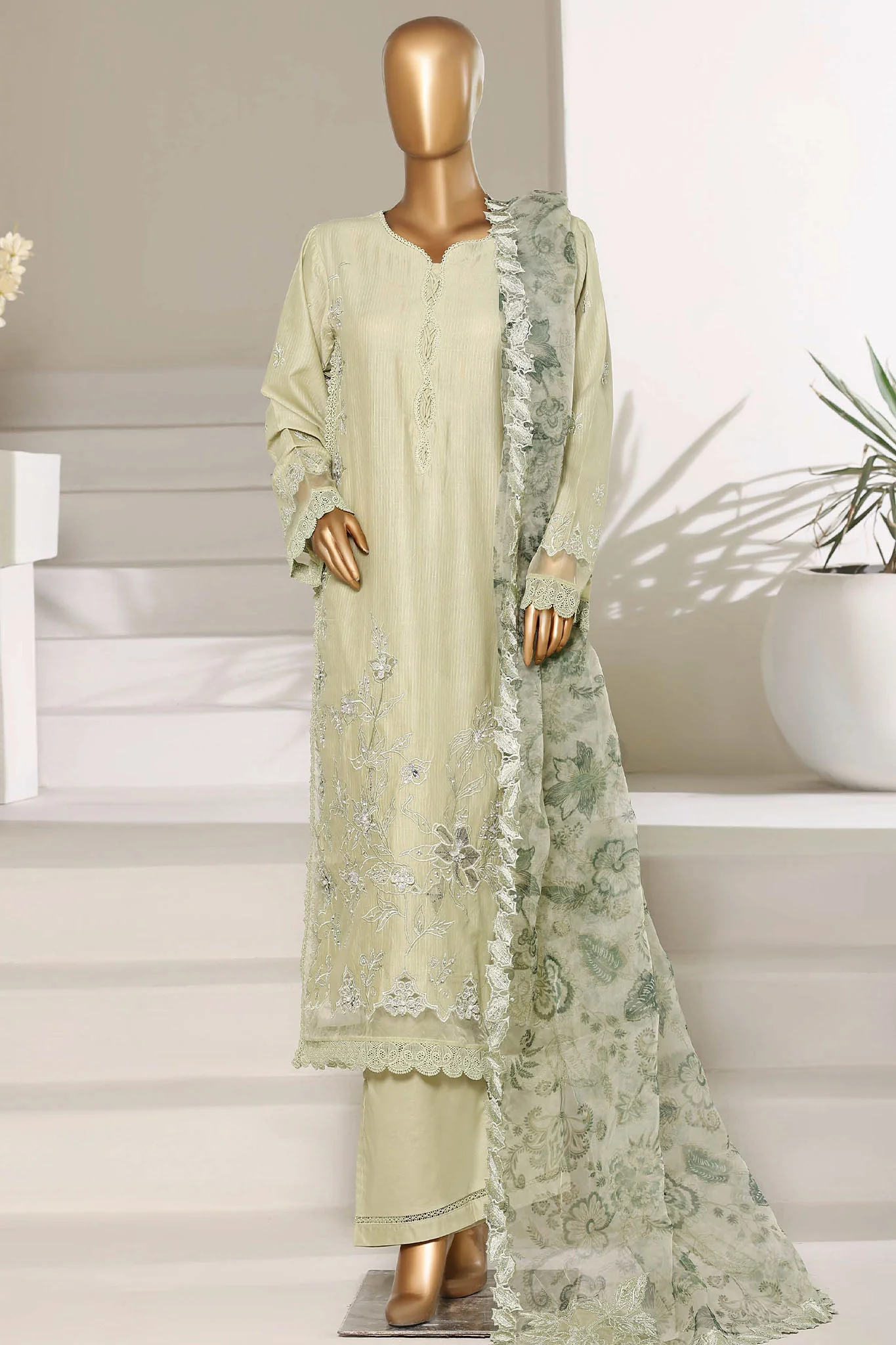 Sada Bahar Stitched 3 Piece Luxury Emb Festive Vol-01 Suit-LEL1-MK-44 PISTA