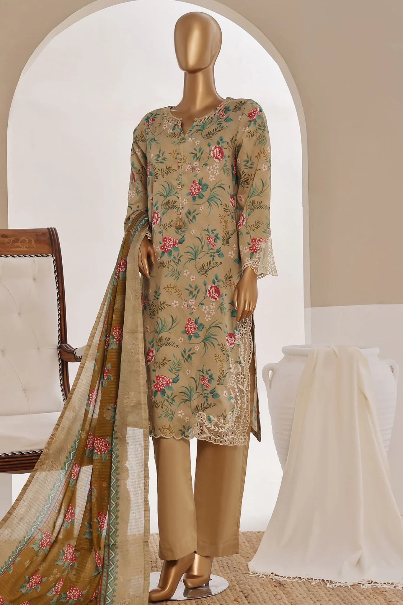 Sada Bahar Stitched 3 Piece Cutwork Emb Lawn Vol-04 Suit-CW-2114-Skin