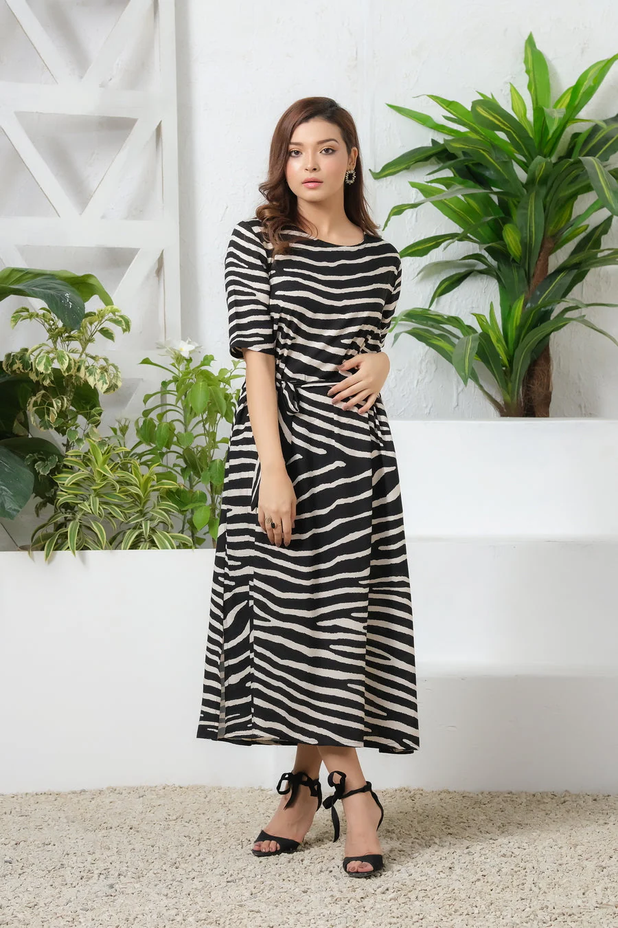 Sprinkles Stitched 1 Piece Summer Shirts Women Suit-Safari Statement Allover Print Tunic Dress - Image 3