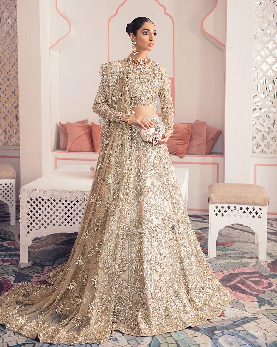 Shehrnaaz By Gulaal Unstitched 3 Piece Bridal Suit-Saiba B-1