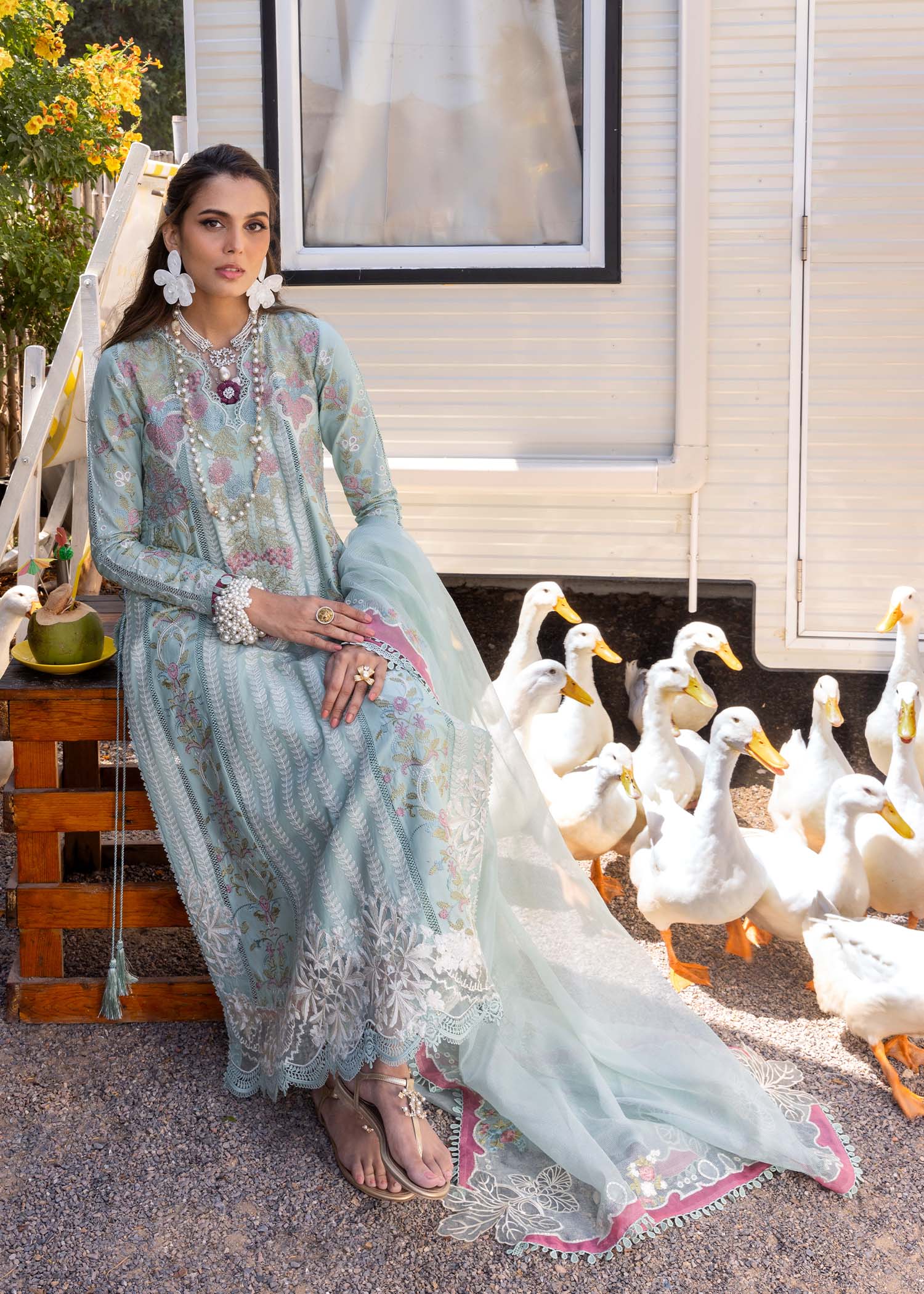 Saira Shakira Unstitched 3 Piece Luxury Lawn Suit-DILARA-A - Image 3