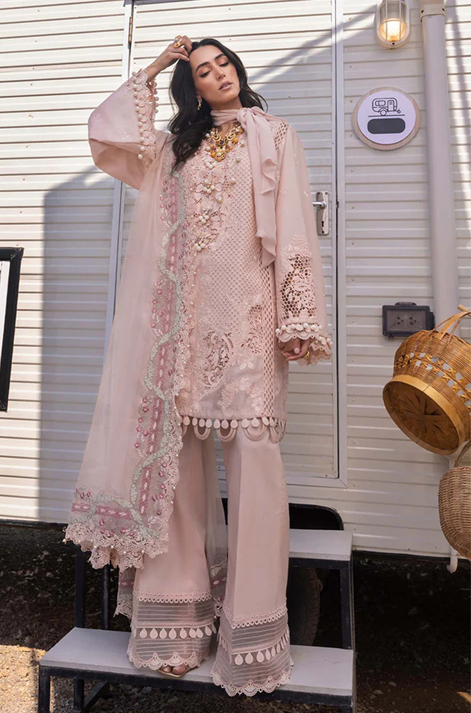 Saira Shakira Unstitched 3 Piece Luxury Lawn Suit-LEYLA-A - Image 3