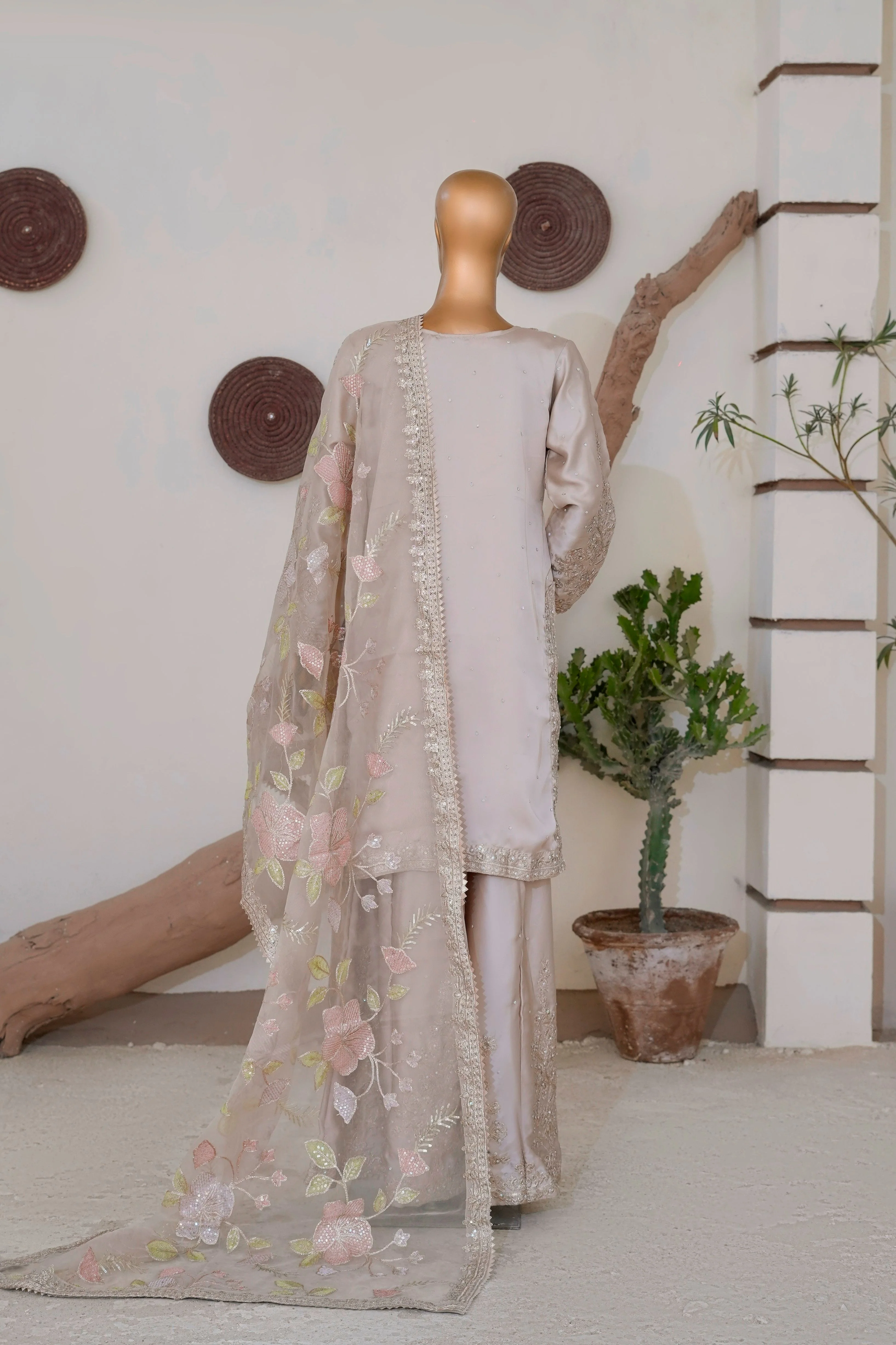 Saira Sultana Stitched Wedding Formals Suit-Haya-Fawn - Image 6
