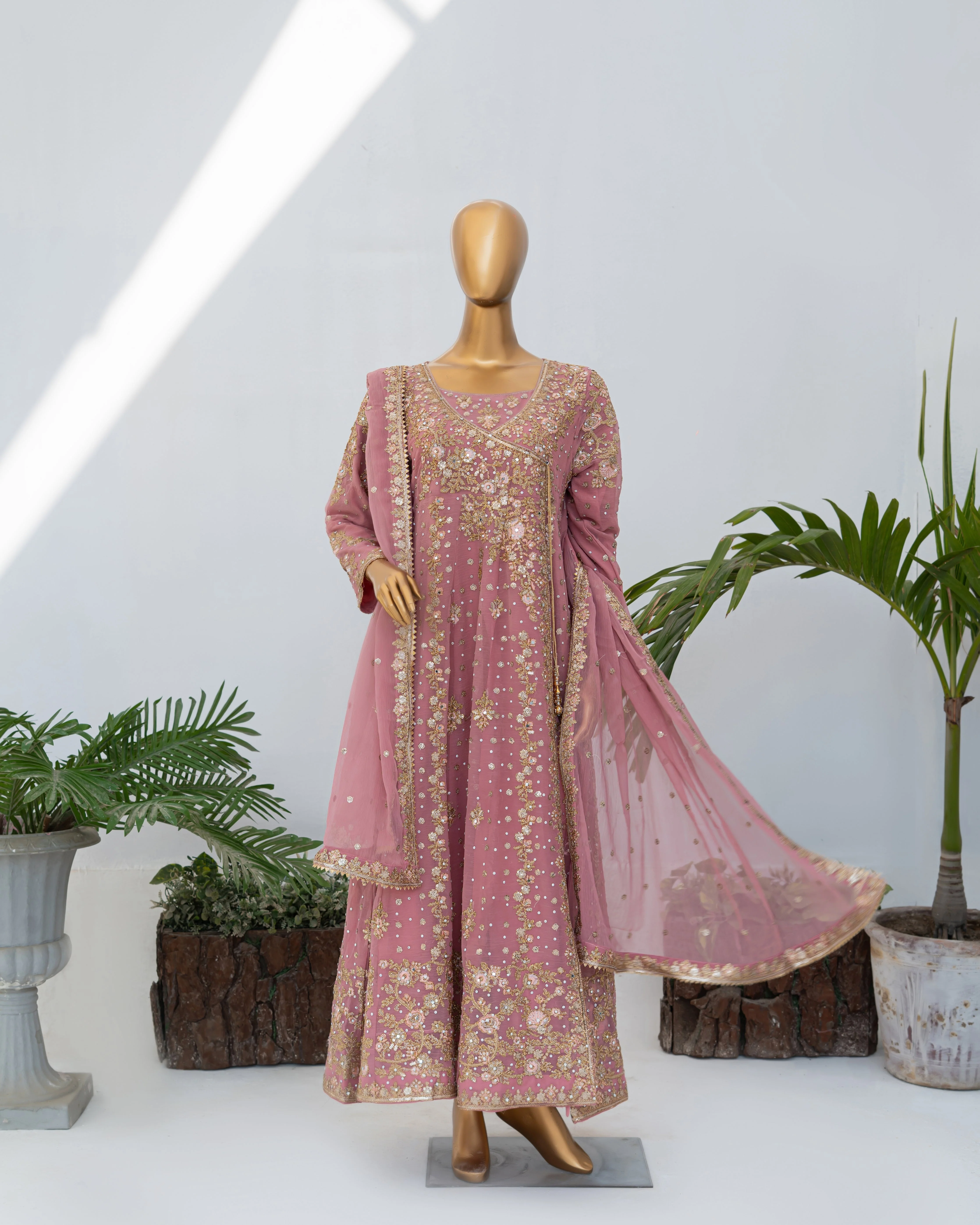 Saira Sultana Stitched Wedding Formals Suit-Mahira-T Pink - Image 2