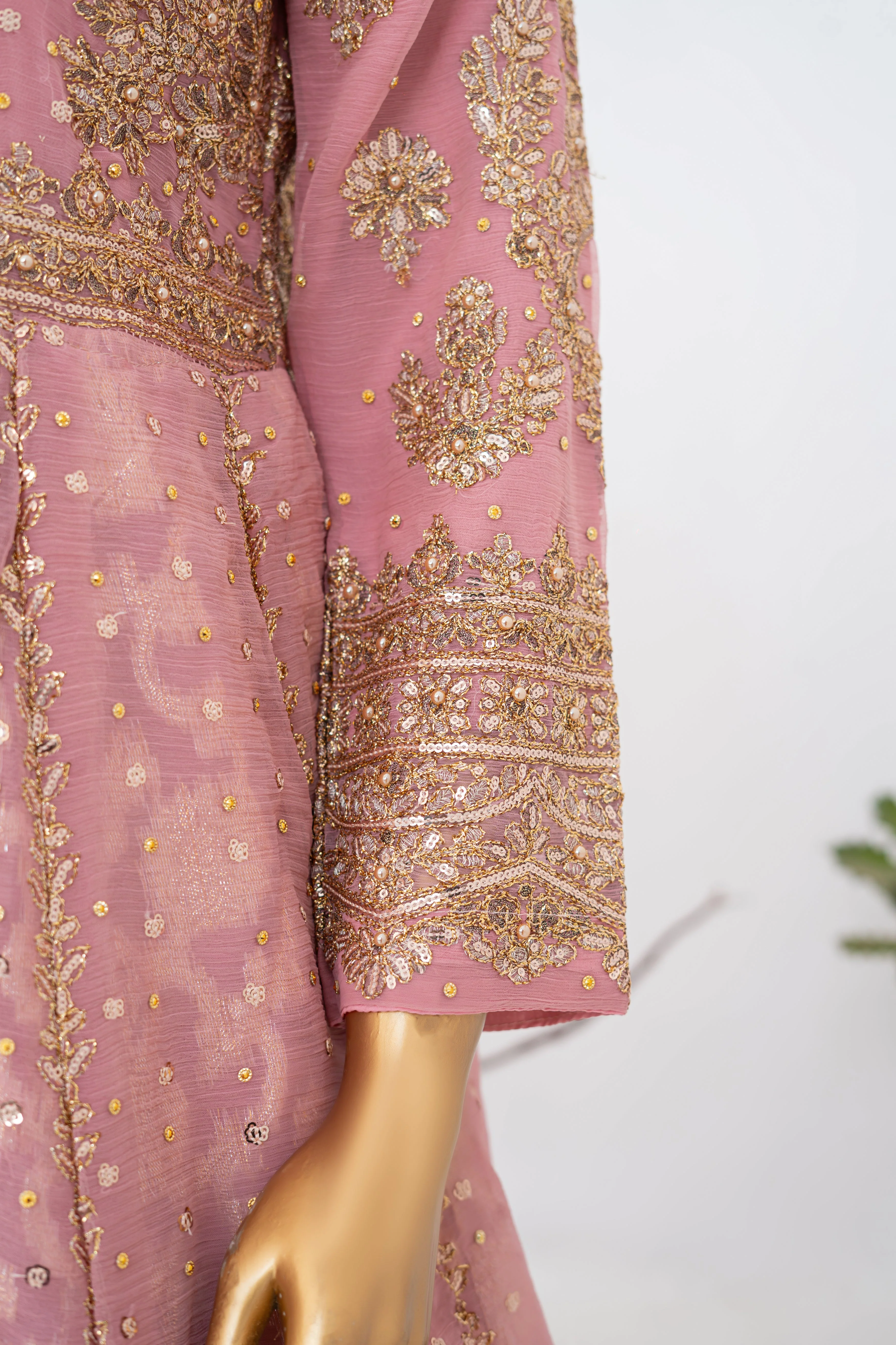 Saira Sultana Stitched Wedding Formals Suit-Muneeha-T Pink - Image 6