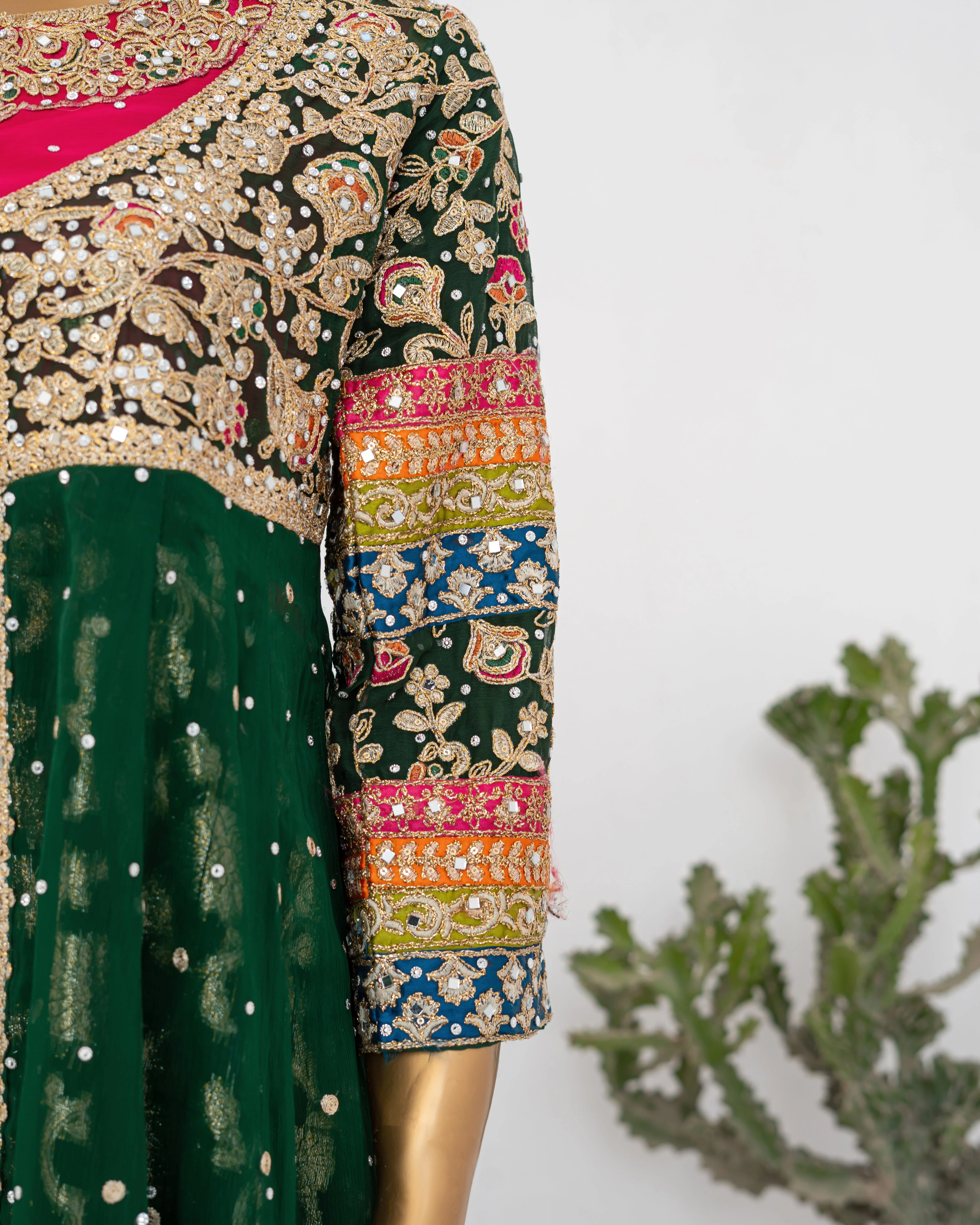 Saira Sultana Stitched Wedding Formals Suit-Sumaira-Bottle Green - Image 5