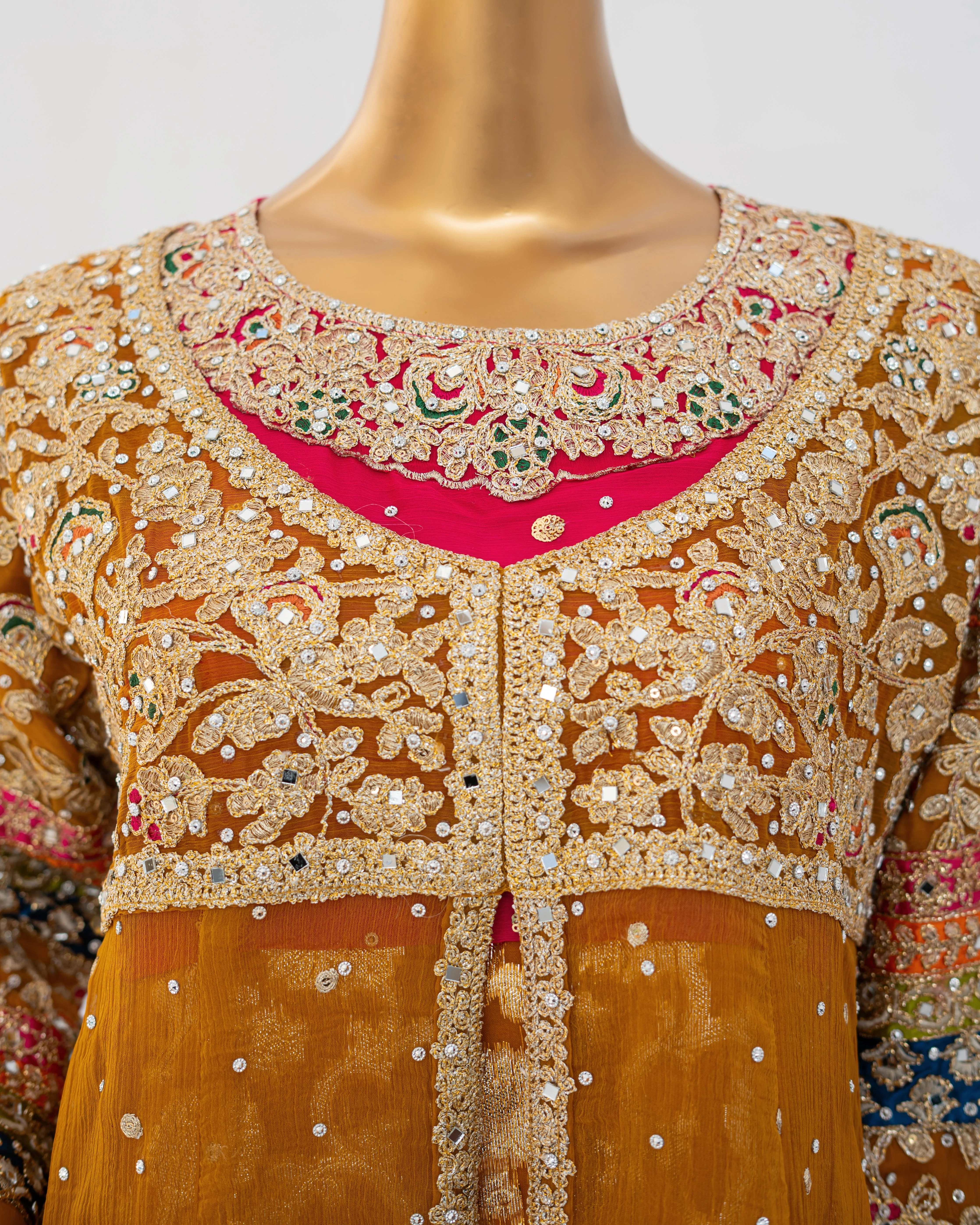 Saira Sultana Stitched Wedding Formals Suit-Sumaira-Mustard - Image 4