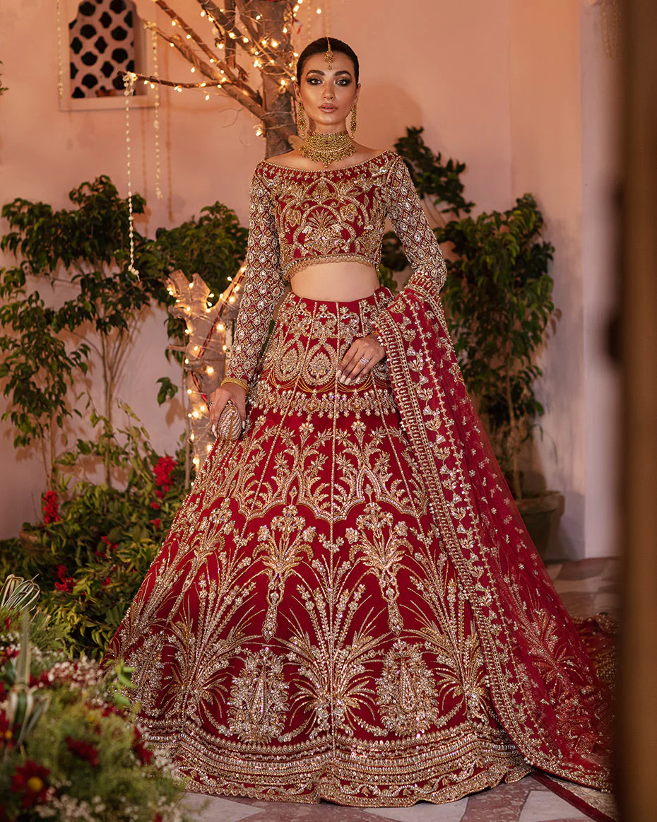 Mehernaaz By Gulaal Unstitched 3 Piece Bridal Couture Suit-Sairah B-07 - Image 4