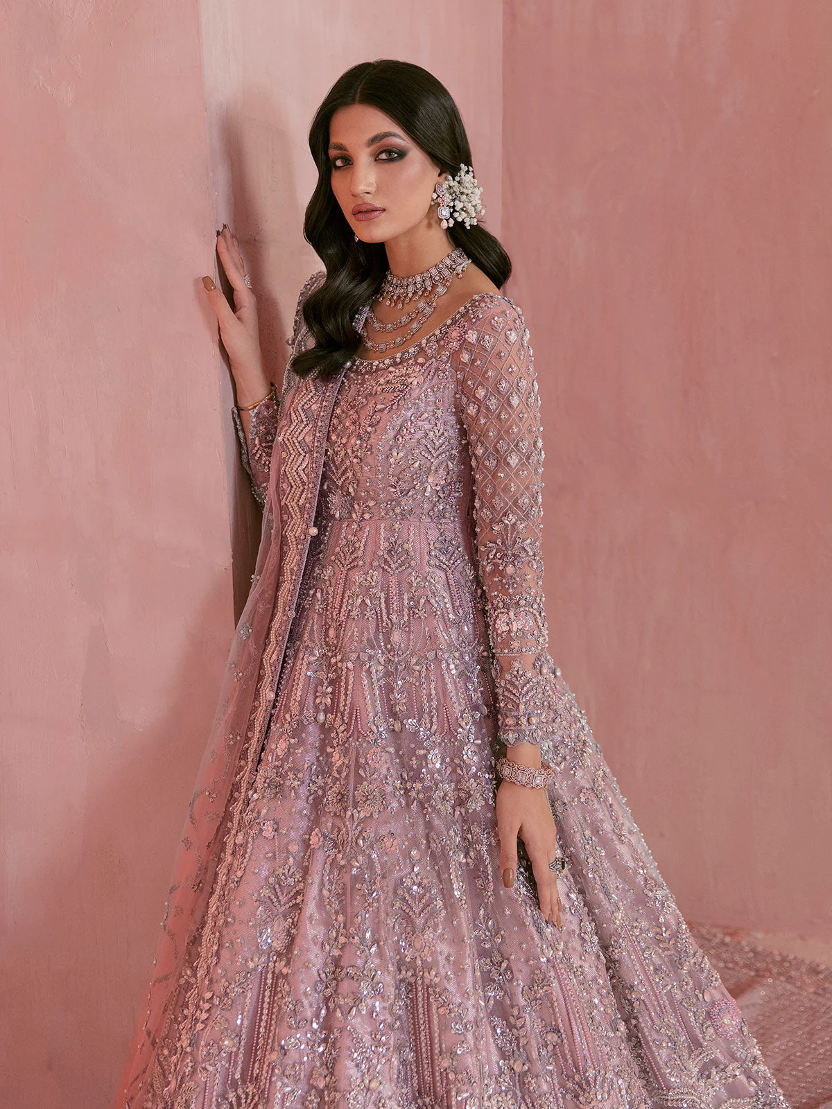 Charmaine By Gulaal Unstitched 3 Piece Bridal SuitSamairah B-25 - Image 3