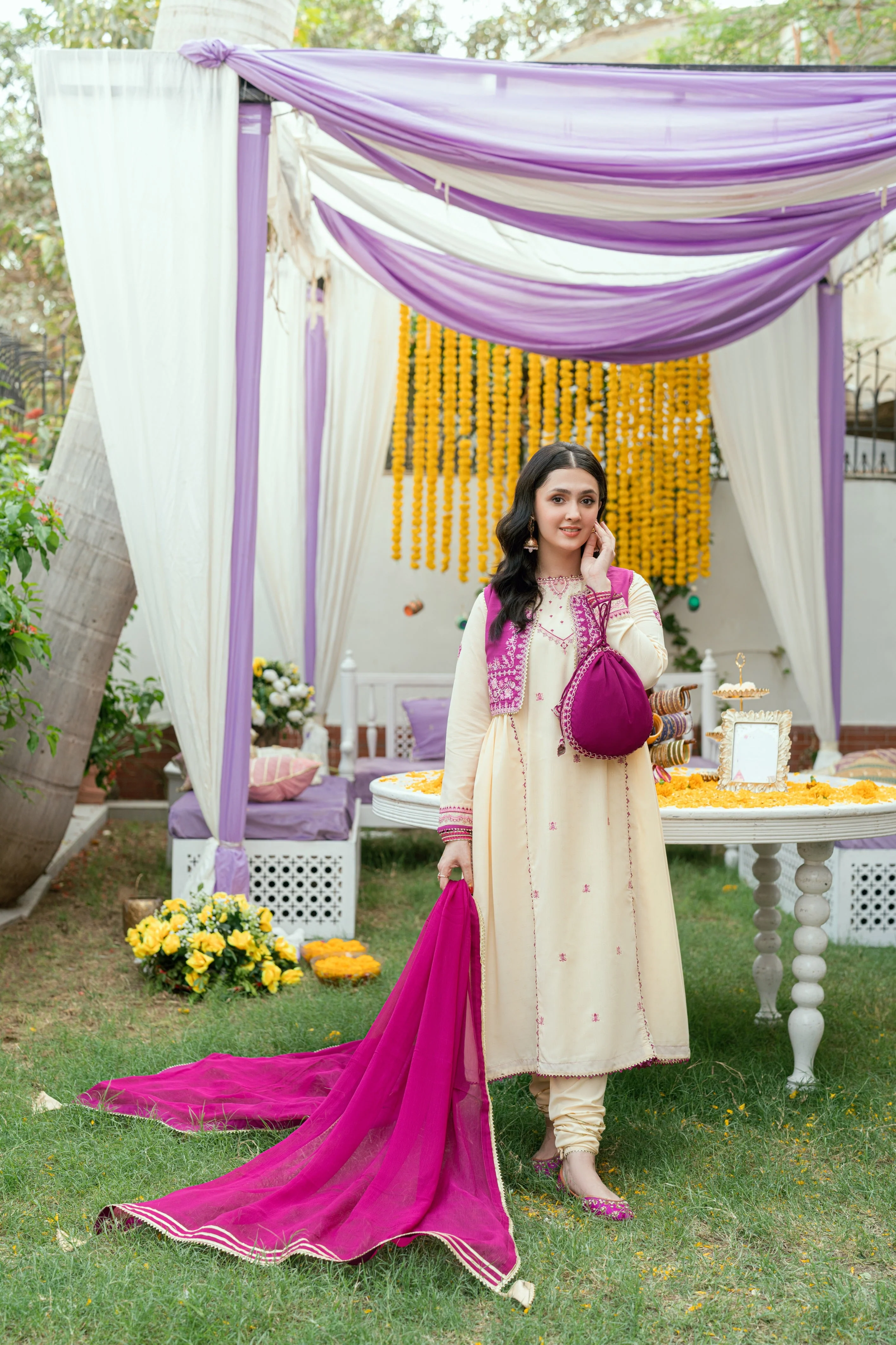 Mehndi Lagai Omal By Komal Stitched 3 Piece Wedding Formals Suit-Samar
