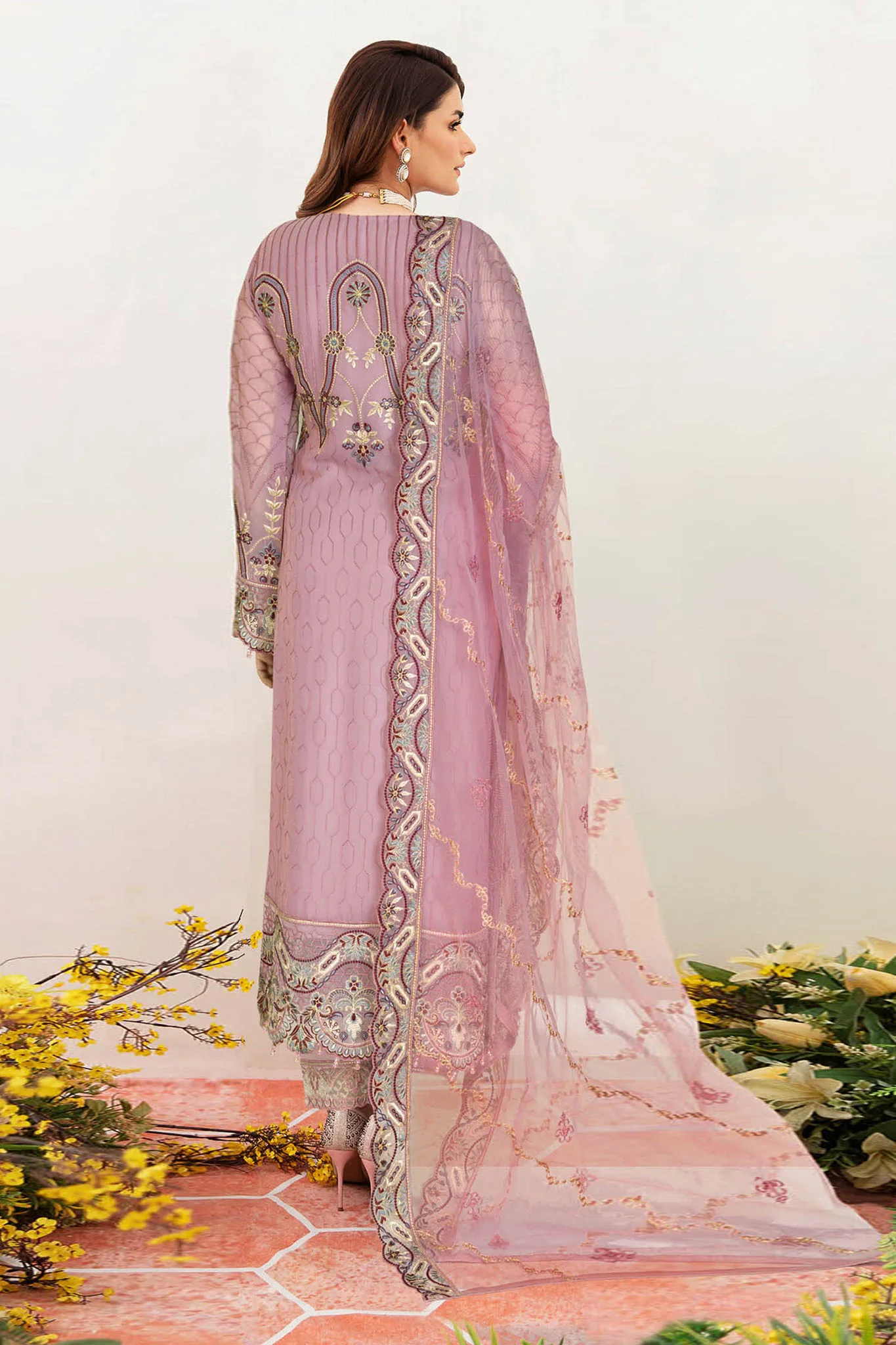 Sangeet By Ramsha Semi-Stitched 3 Piece Chiffon Vol-02 Collection-B-207 - Image 3