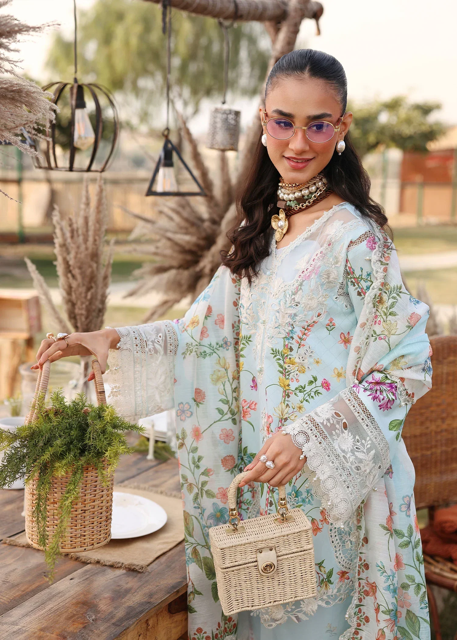 Sardinia Unstitched 3 Piece Festive Lawn Suit-Wild Bloom - Image 3